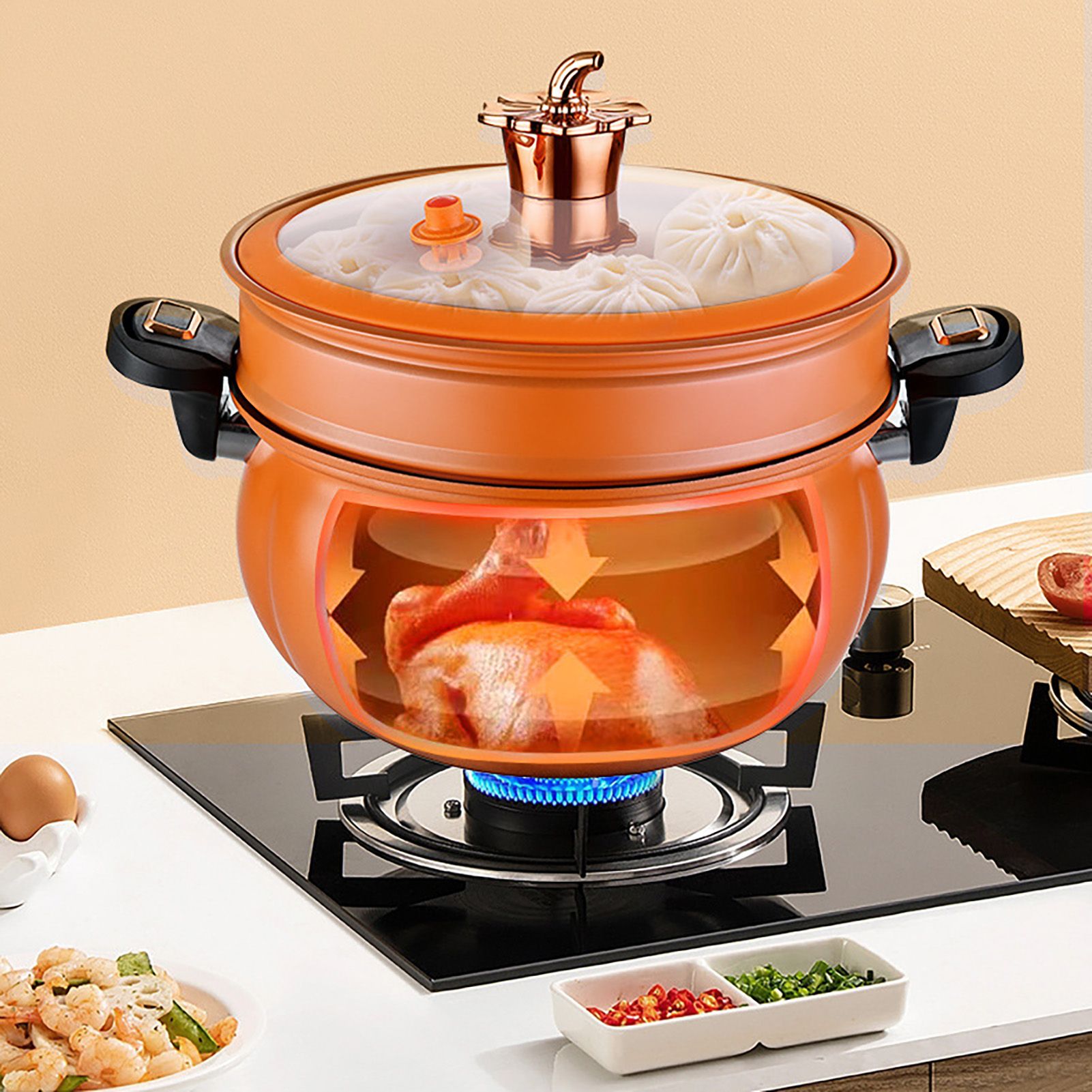 Medical Stone Soup Pot Large Capacity Excellent Sealing Saucepan Anti Scald view 6