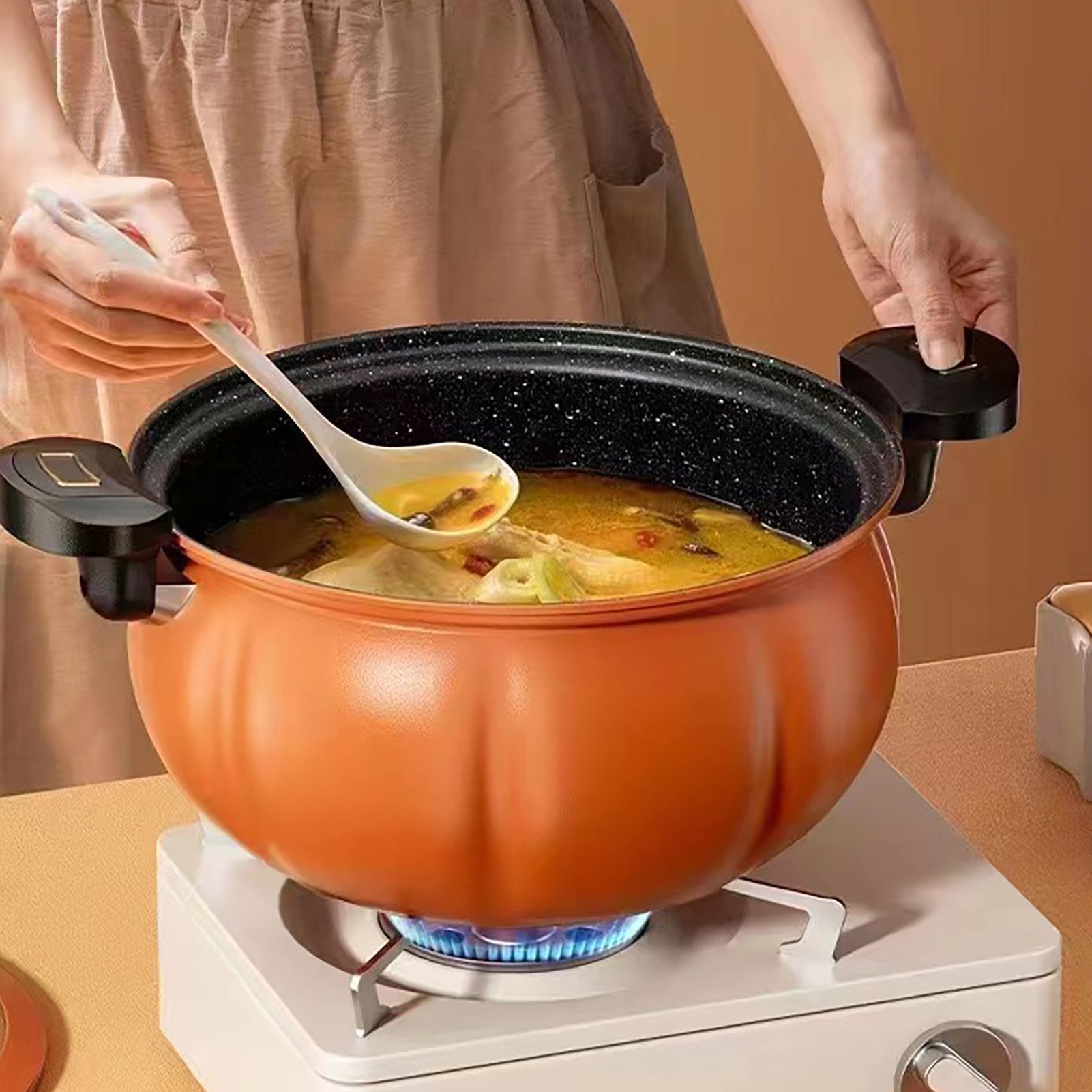 Medical Stone Soup Pot Large Capacity Excellent Sealing Saucepan Anti Scald view 7