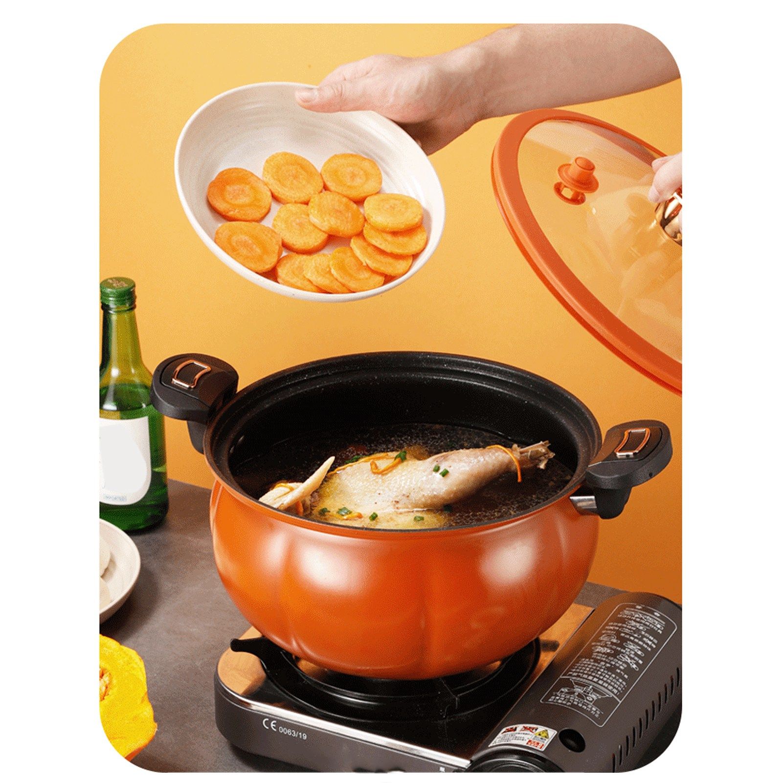 Micro Pressure Cooker Pumpkin Non Stick Multifunctional Soup Pot Gas Stove view 11