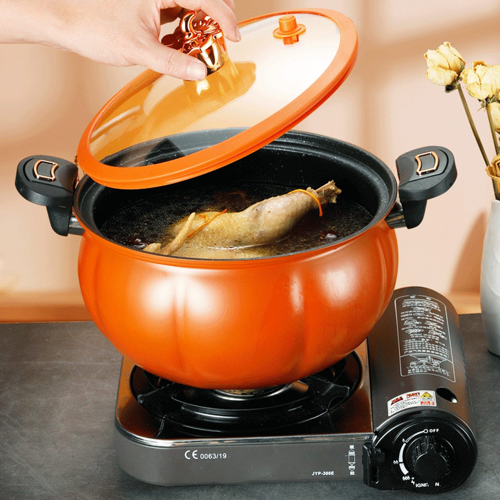 Micro Pressure Cooker Pumpkin Non Stick Multifunctional Soup Pot Gas Stove view 14