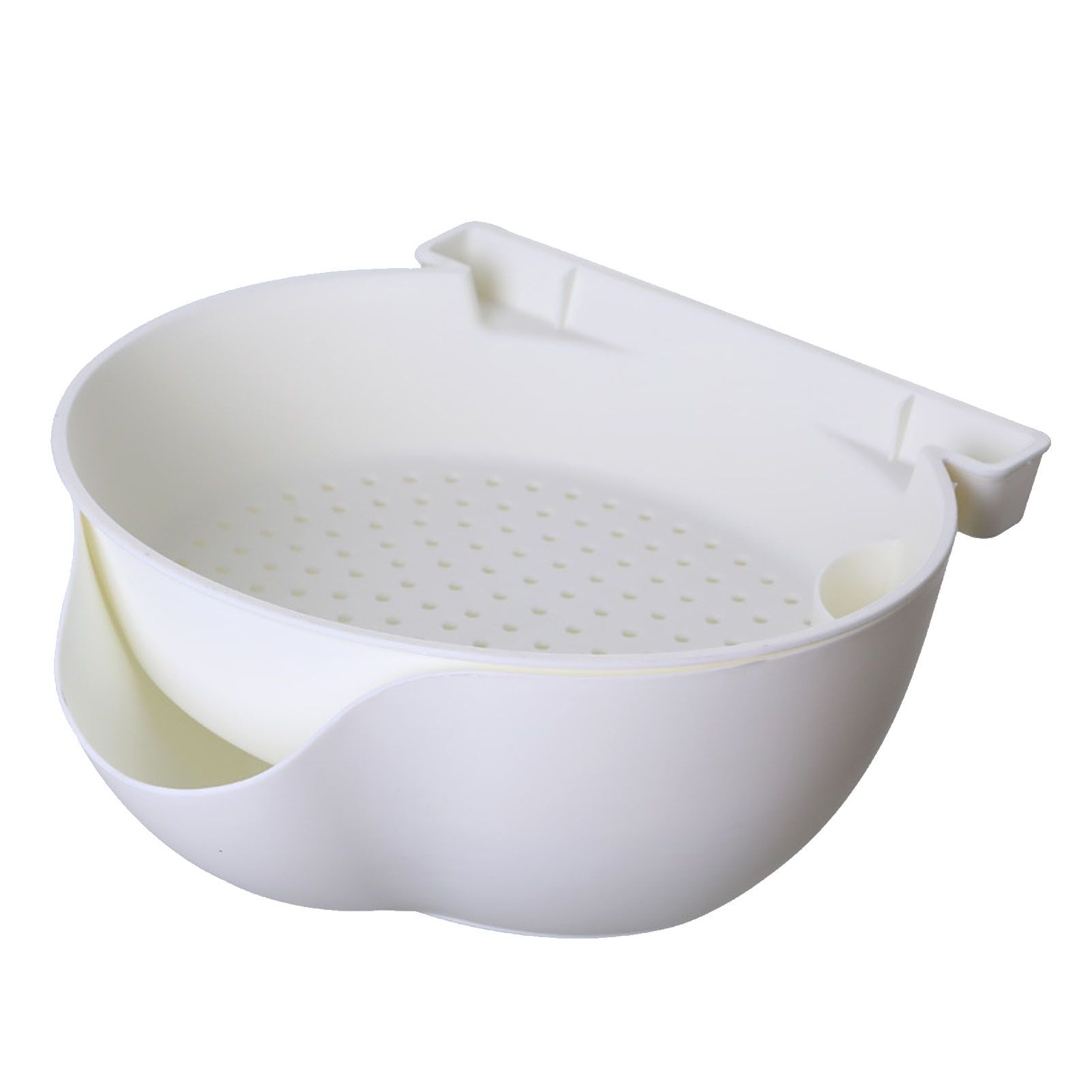 Strainer Bowl 2 Layer Fruit Colander Basket Plastic with Phone Bracket for