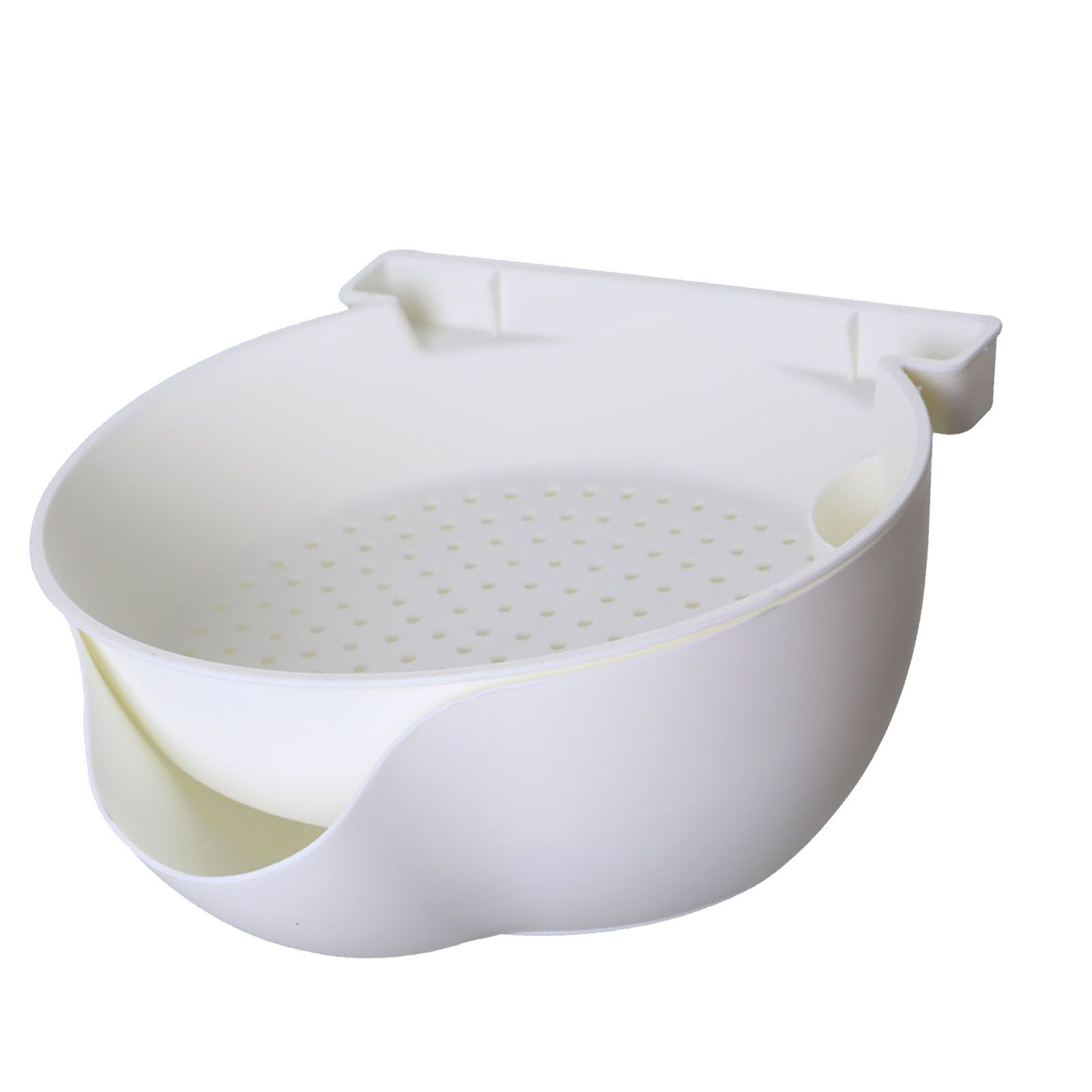 Strainer Bowl 2 Layer Fruit Colander Basket Plastic with Phone Bracket for view 2