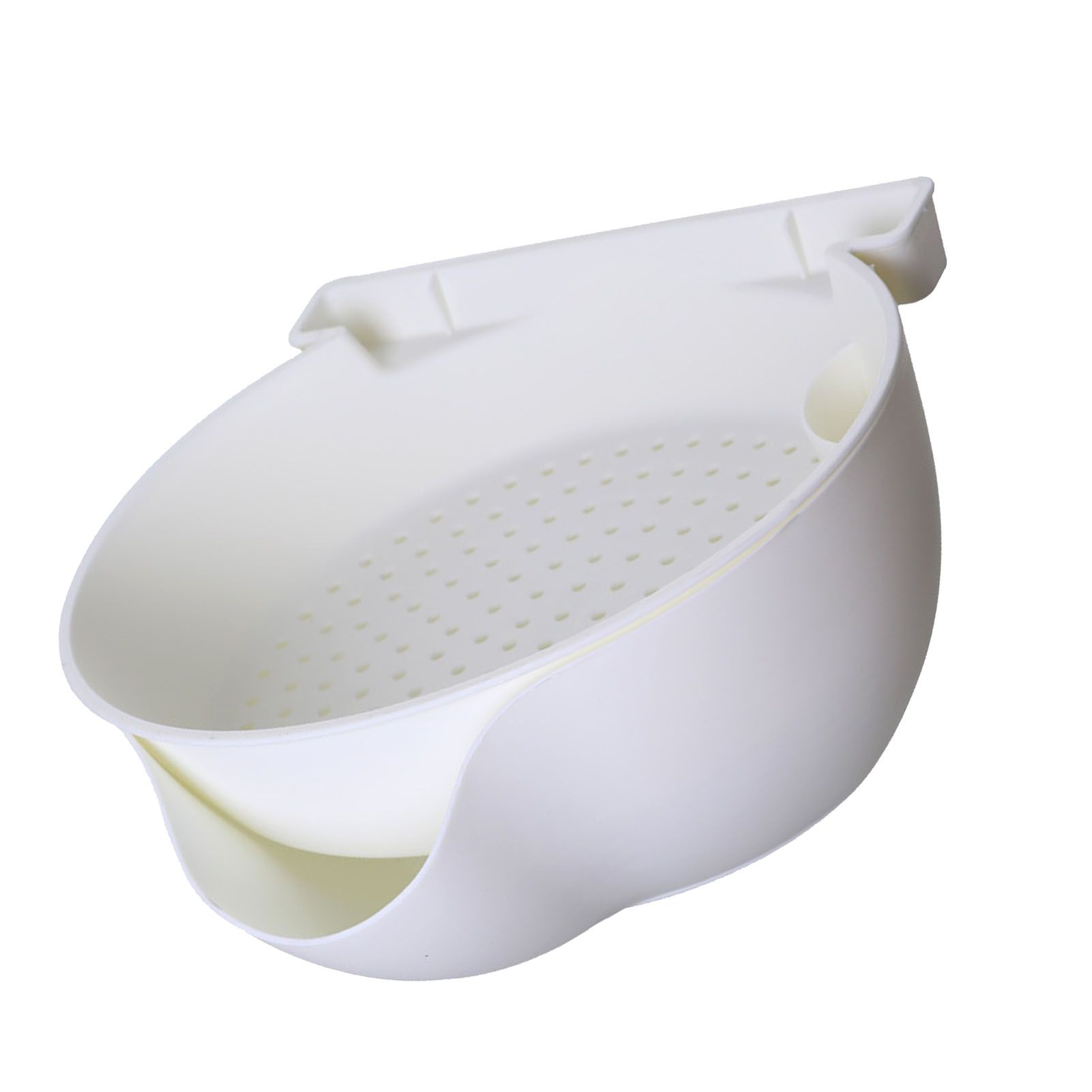 Strainer Bowl 2 Layer Fruit Colander Basket Plastic with Phone Bracket for view 3