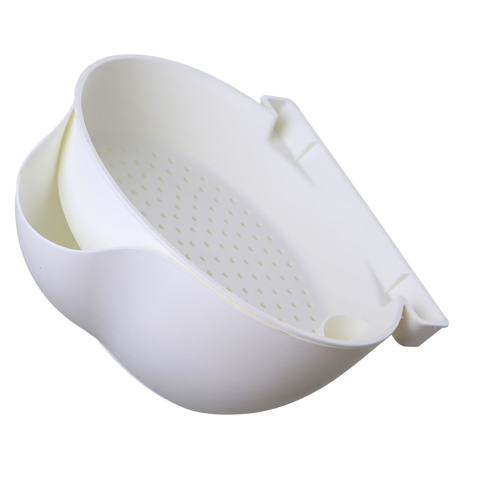 Strainer Bowl 2 Layer Fruit Colander Basket Plastic with Phone Bracket for view 11