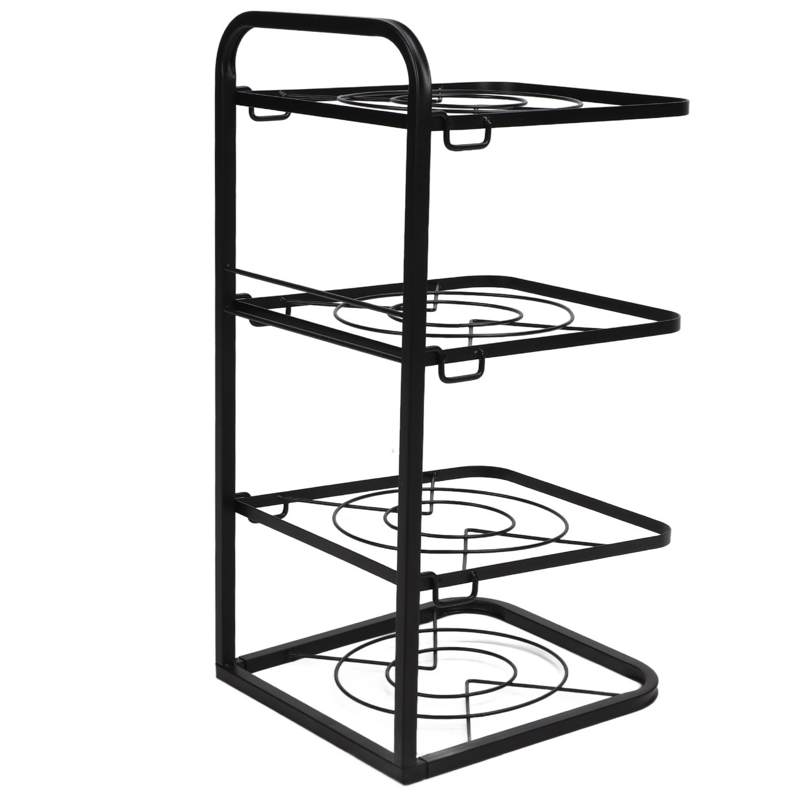 Kitchen Pots Organizer 4 Tiers Adjustable Height Space Saving Pan Rack for view 2