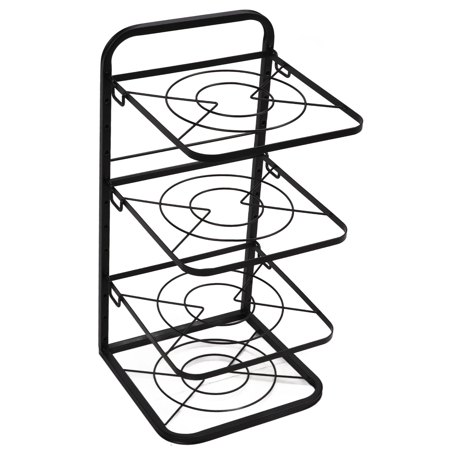 Kitchen Pots Organizer 4 Tiers Adjustable Height Space Saving Pan Rack for view 3
