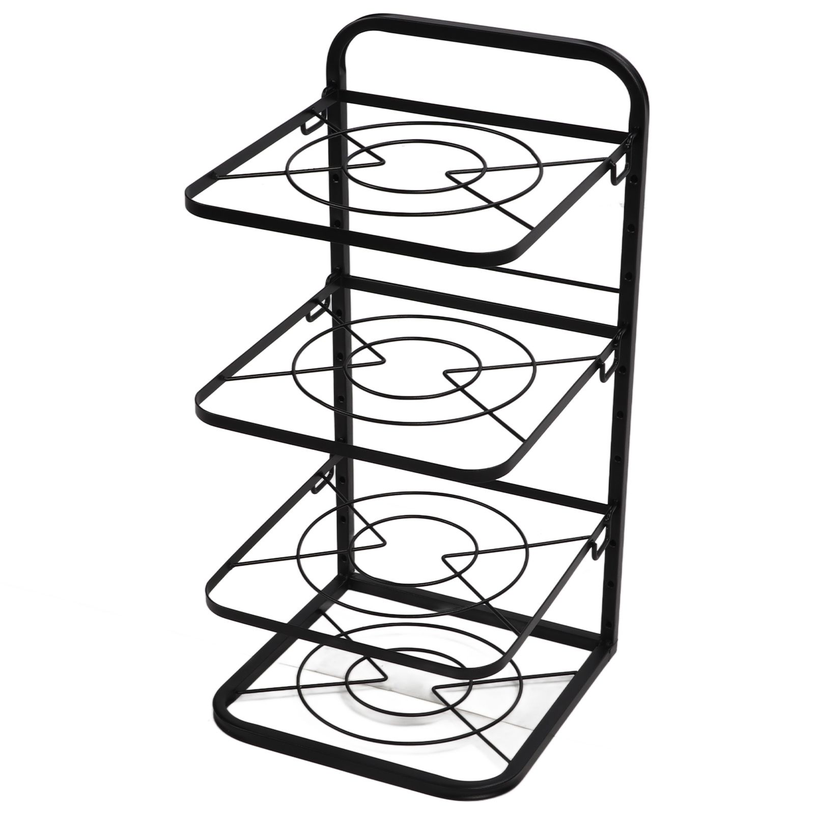 Kitchen Pots Organizer 4 Tiers Adjustable Height Space Saving Pan Rack for view 5
