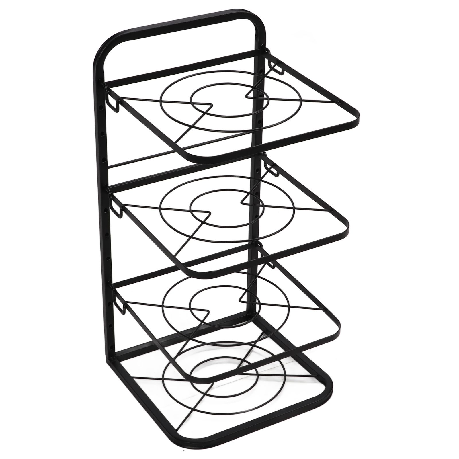Kitchen Pots Organizer 4 Tiers Adjustable Height Space Saving Pan Rack for view 6