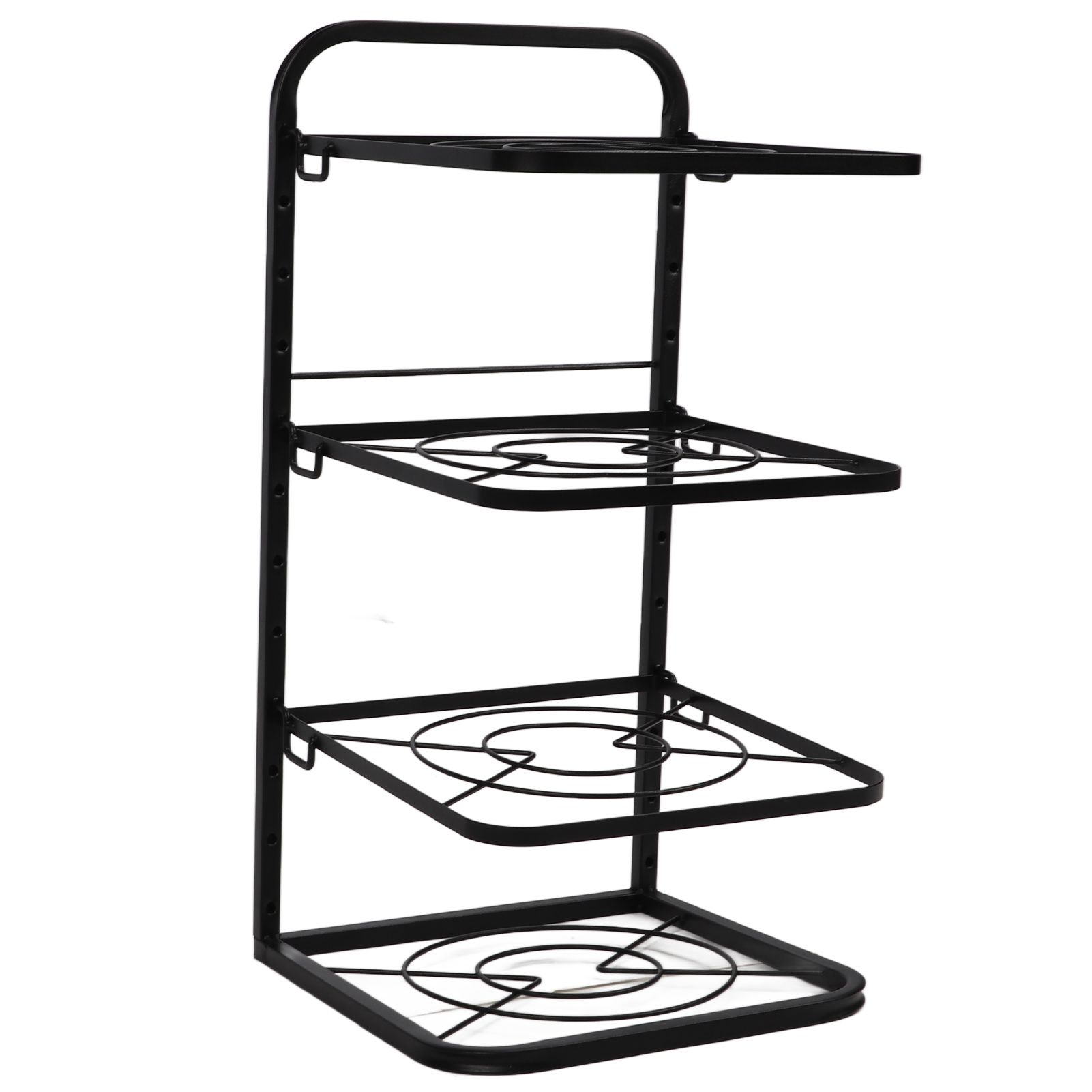 Kitchen Pots Organizer 4 Tiers Adjustable Height Space Saving Pan Rack for view 9