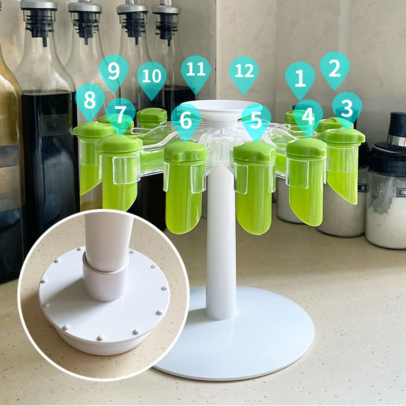Rotating Seasoning Bag Rack Condiment Spice Storage Bracket Organizer Holder view 12