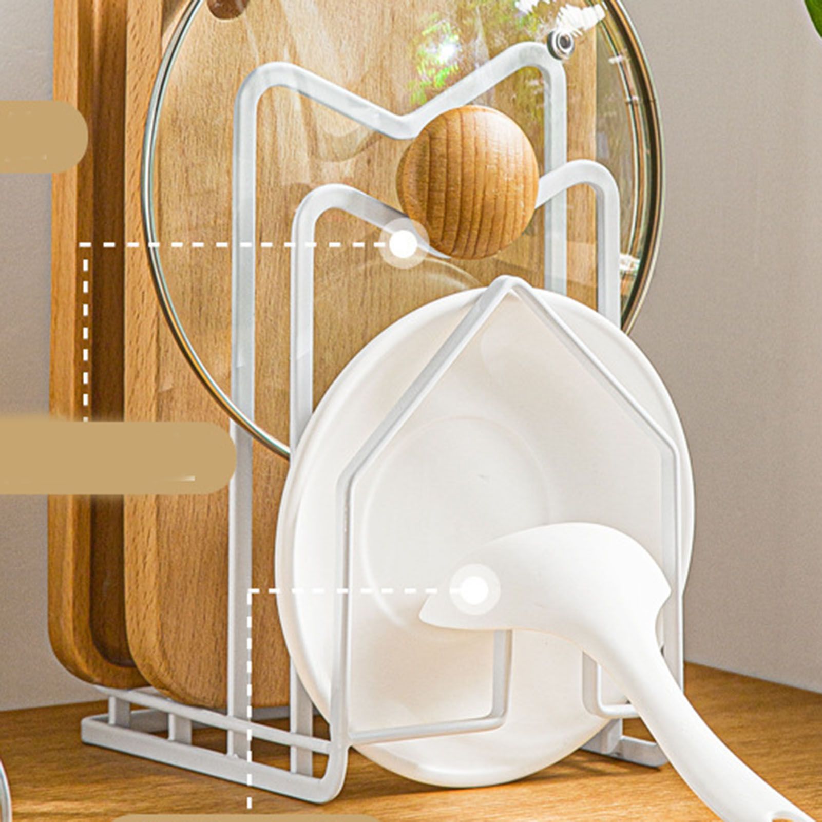 Chopping Board Storage Rack Multifunctional Pot Pan Lid Stand Holder Iron Good view 10