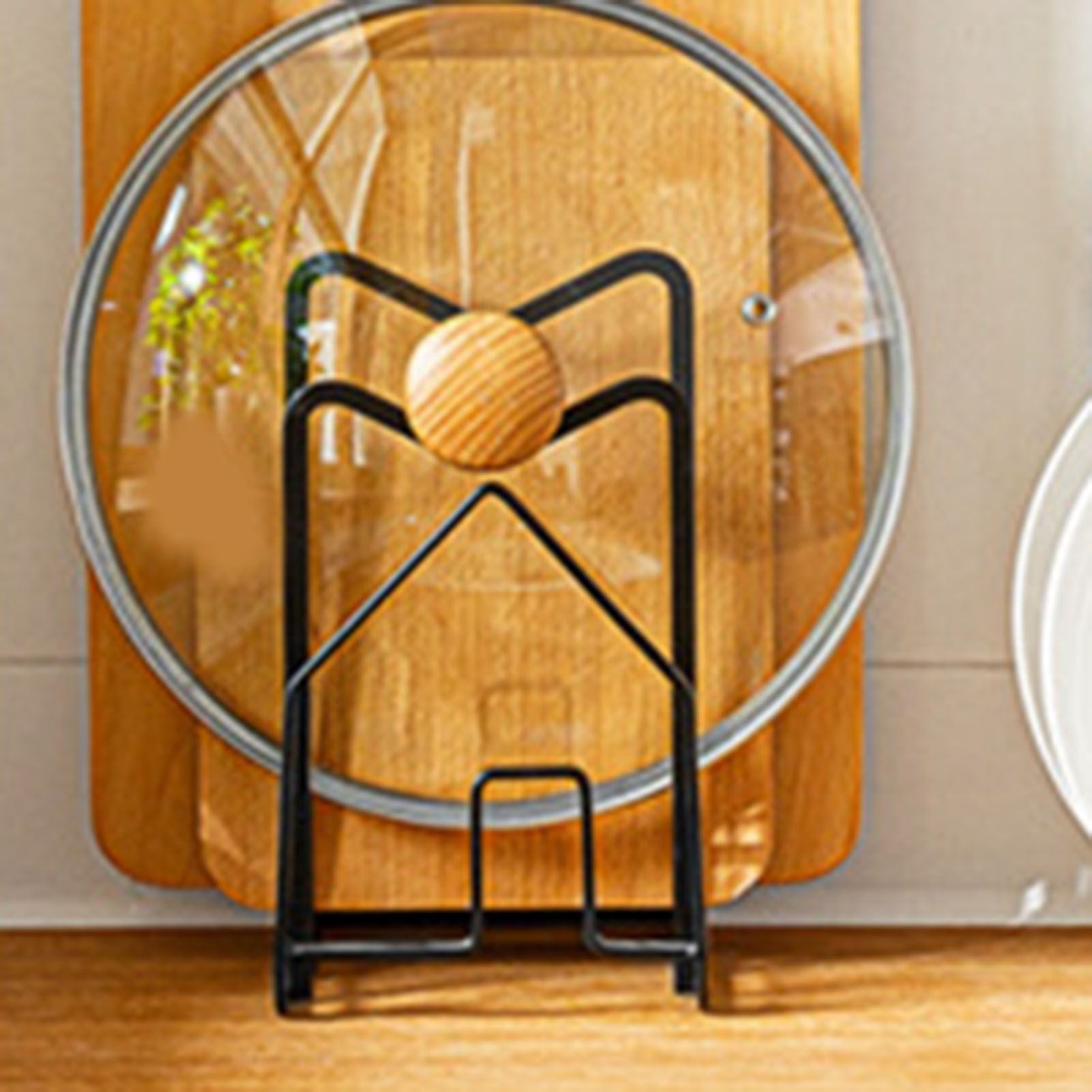 Chopping Board Storage Rack Multifunctional Pot Pan Lid Stand Holder Iron Good view 12