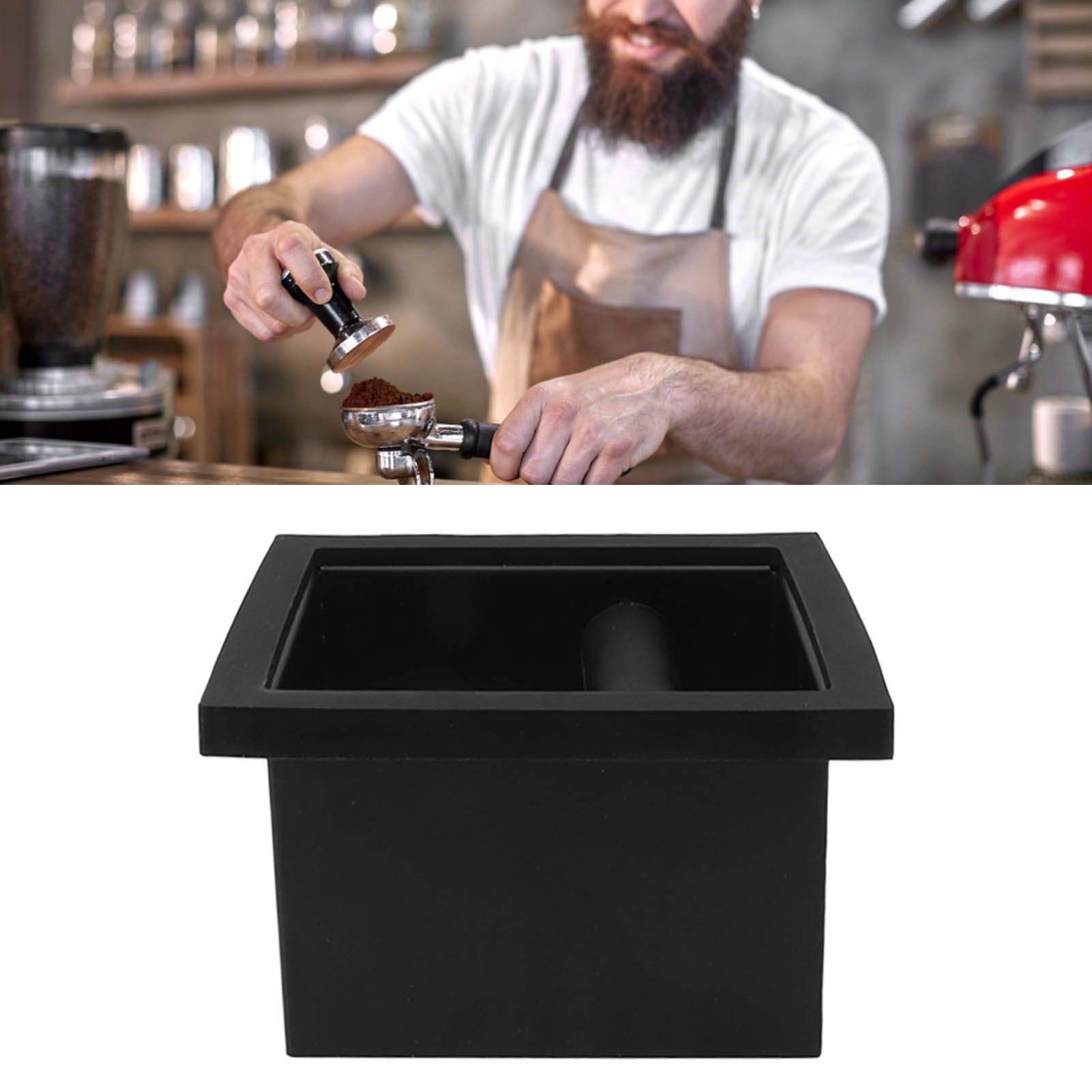 Coffee Ground Knock Box Chute Stainless Steel Built in Desktop Bottomless view 12