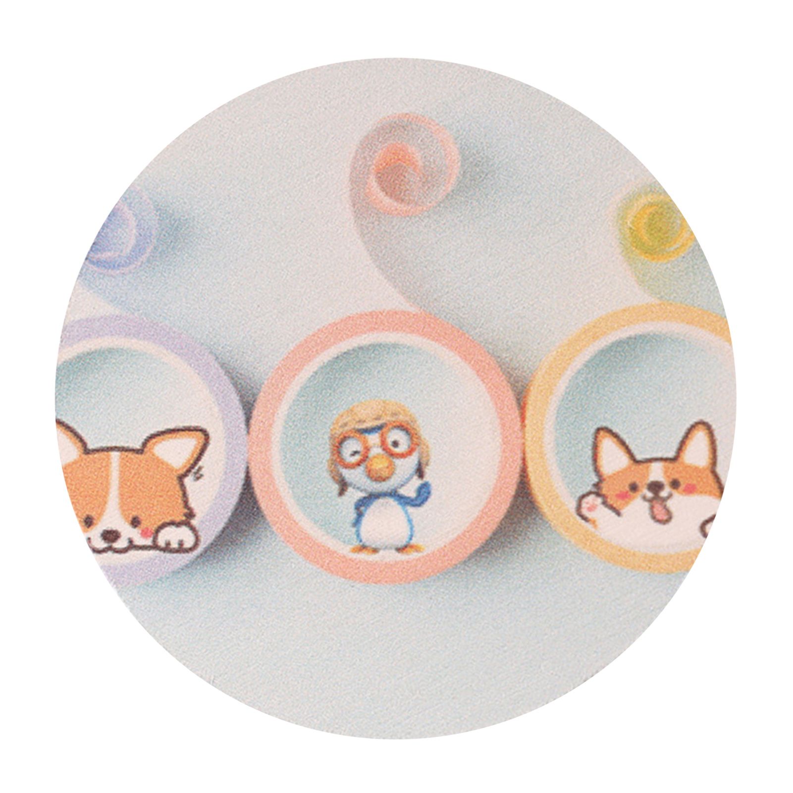 Round Cartoon Diatom Mud Coaster Water Absorbent Coaster Cutlery Insulation