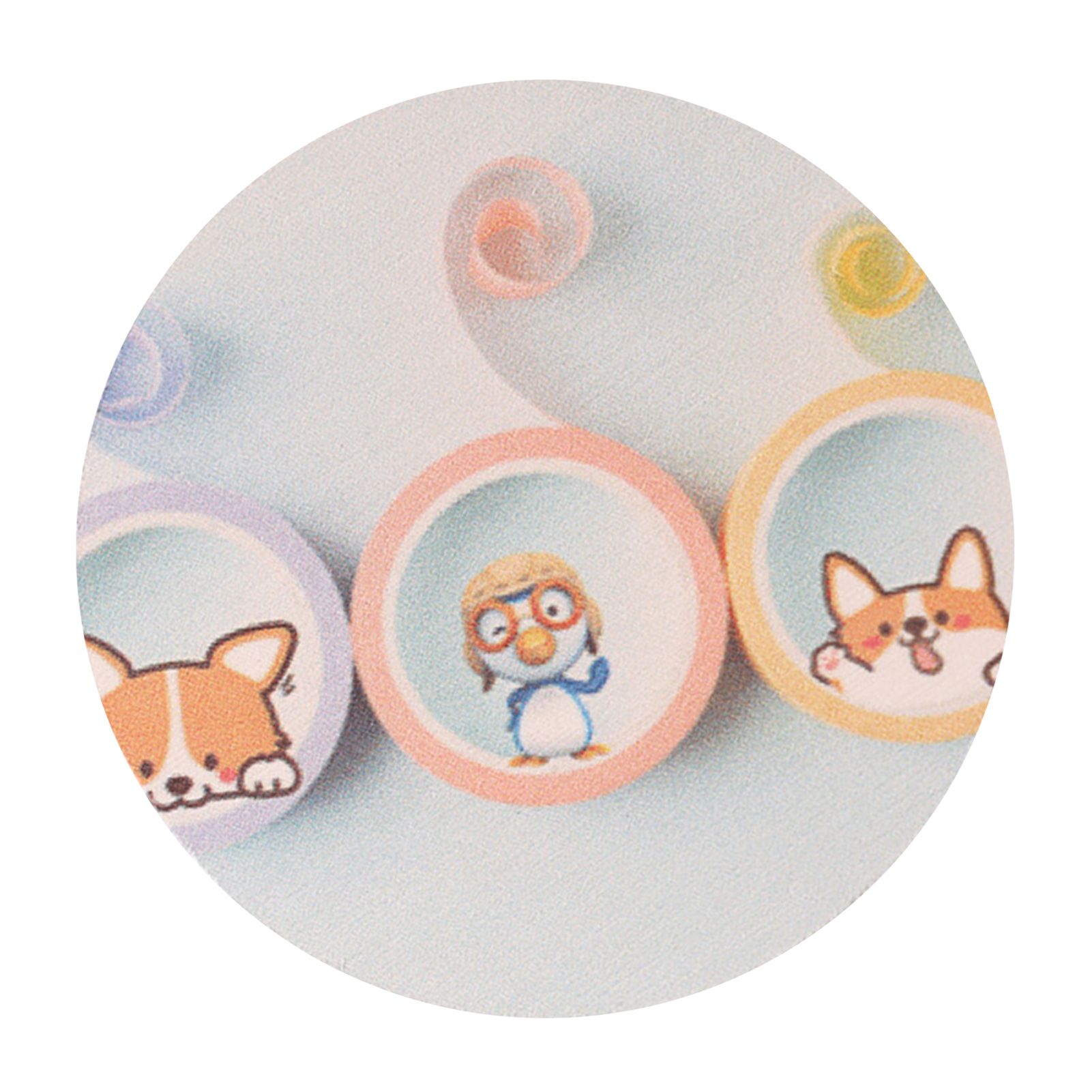 Round Cartoon Diatom Mud Coaster Water Absorbent Coaster Cutlery Insulation view 2