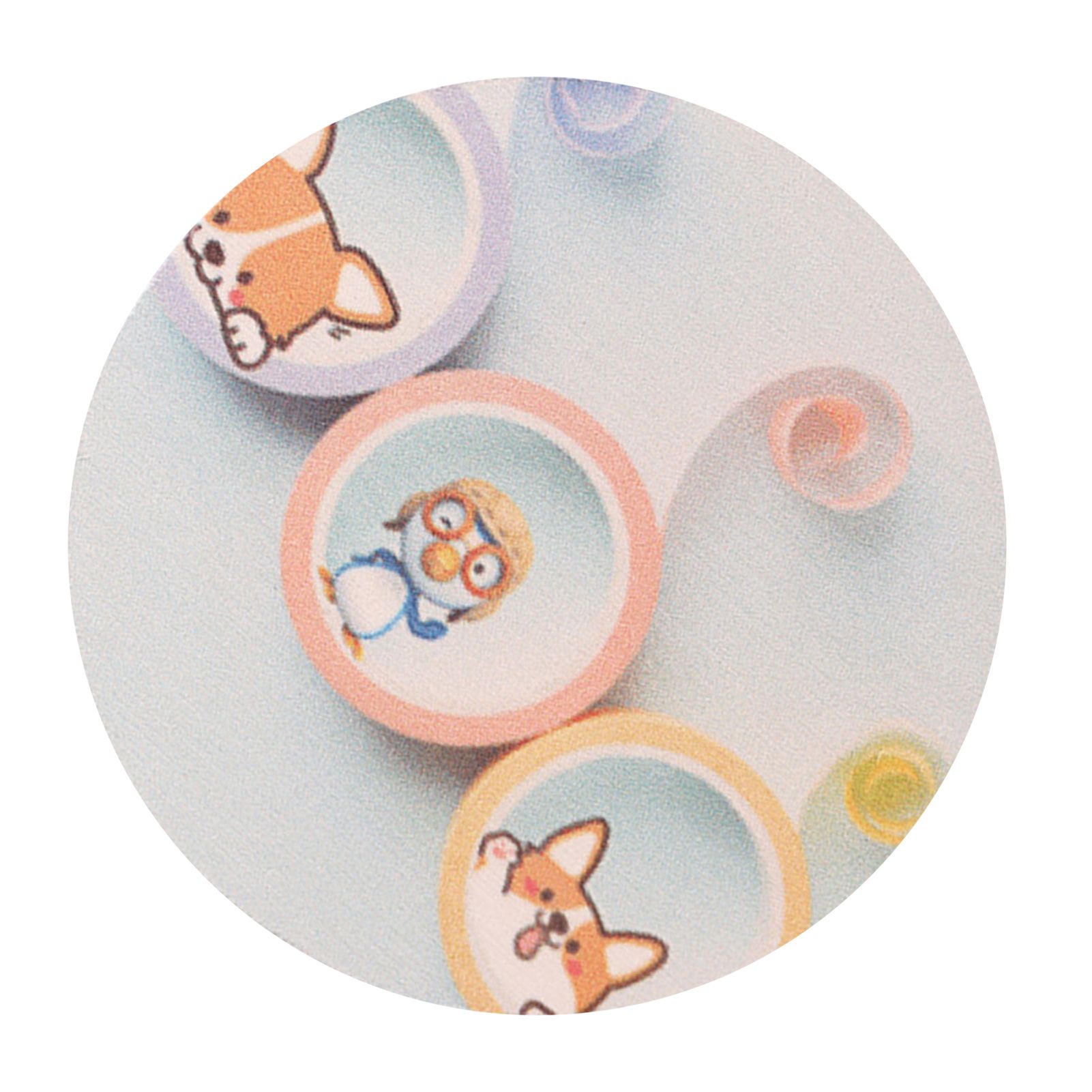 Round Cartoon Diatom Mud Coaster Water Absorbent Coaster Cutlery Insulation view 3
