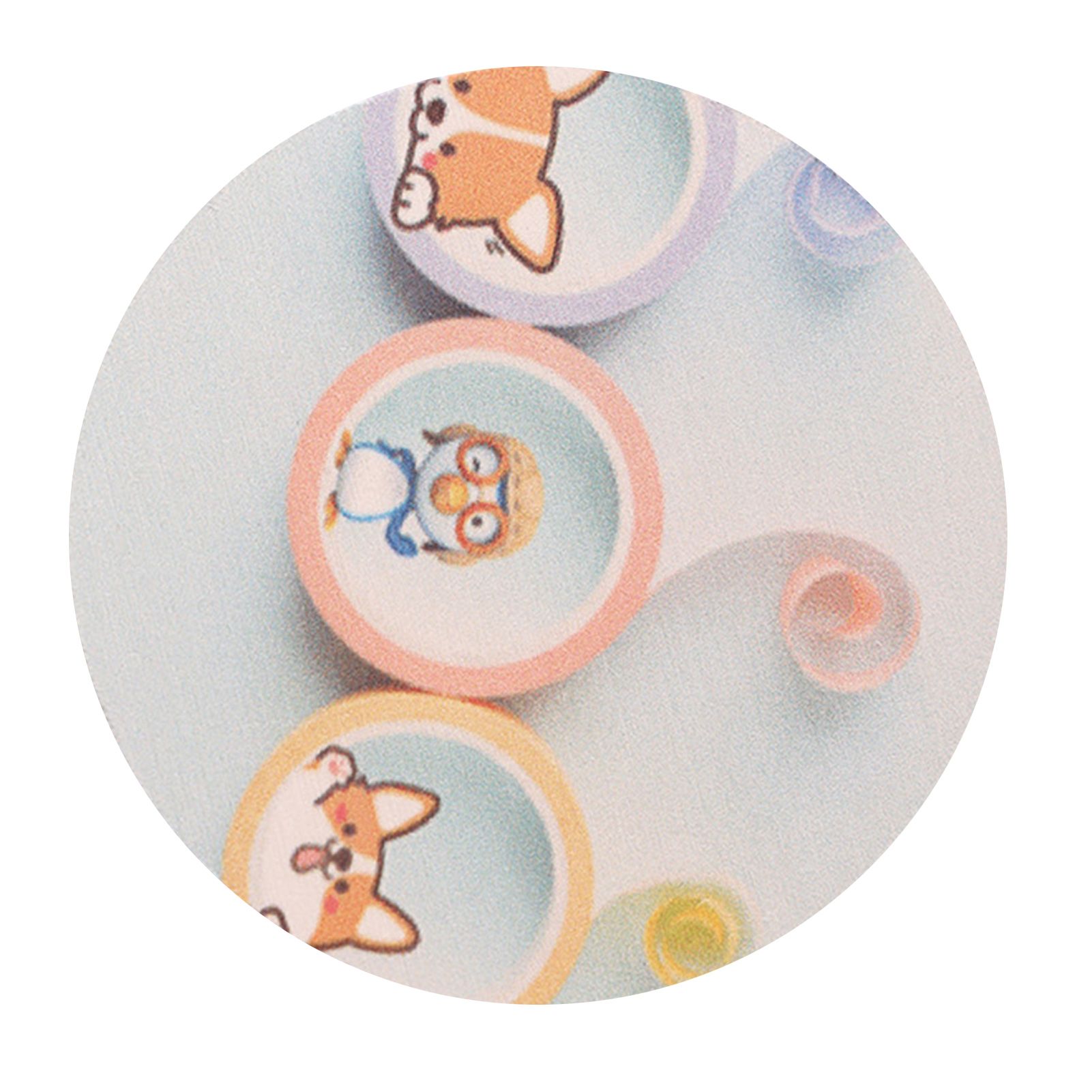 Round Cartoon Diatom Mud Coaster Water Absorbent Coaster Cutlery Insulation view 4