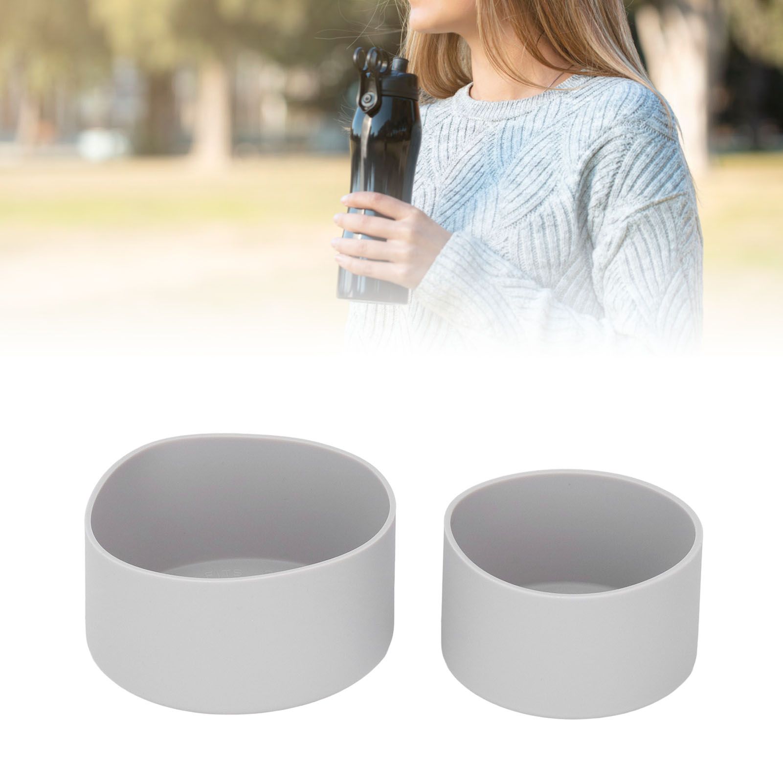 2Pcs Silicone Bumper Boot Protective Water Bottle Bottom Sleeve Cover for view 12