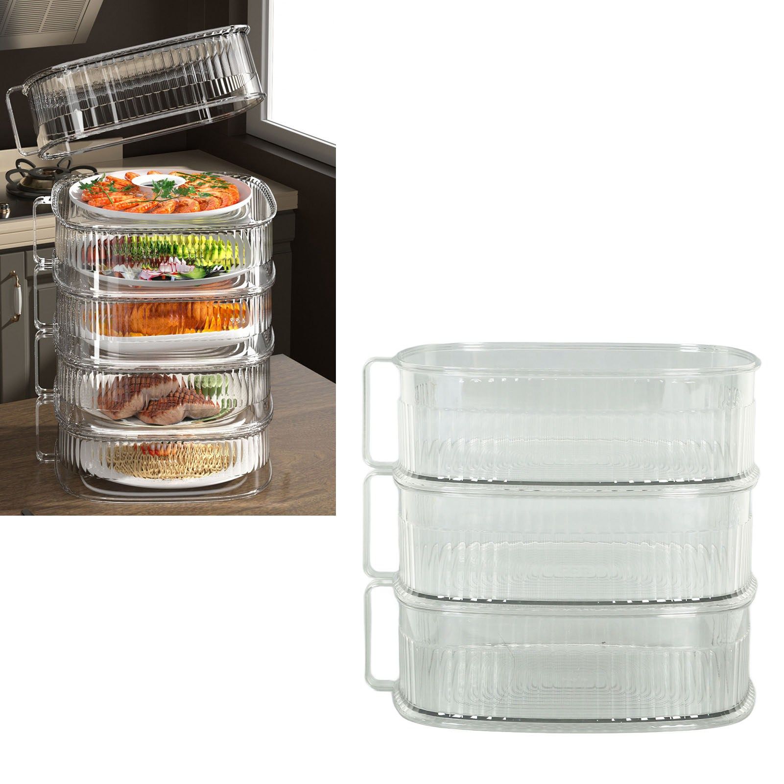 Transparent Dish Dust Cover Dustproof Multi Layer Dish Cover Multifunctional view 11