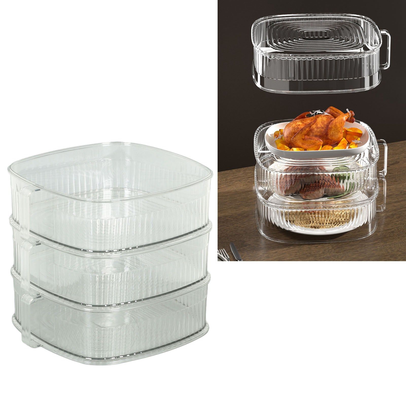 Transparent Dish Dust Cover Dustproof Multi Layer Dish Cover Multifunctional view 12