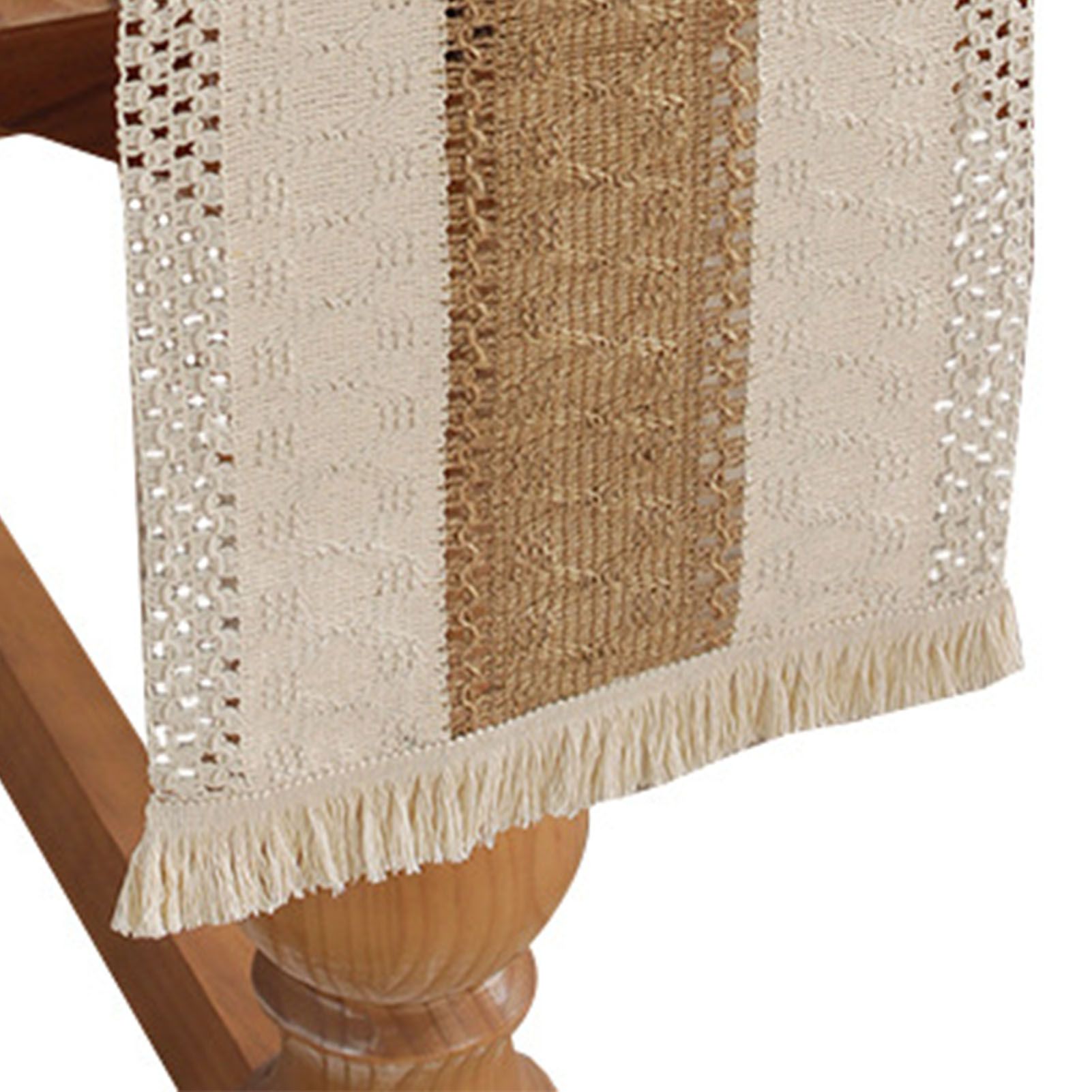 Rustic Table Runner Macrame Table Runner Cotton Desk Decoration for Holiday view 4