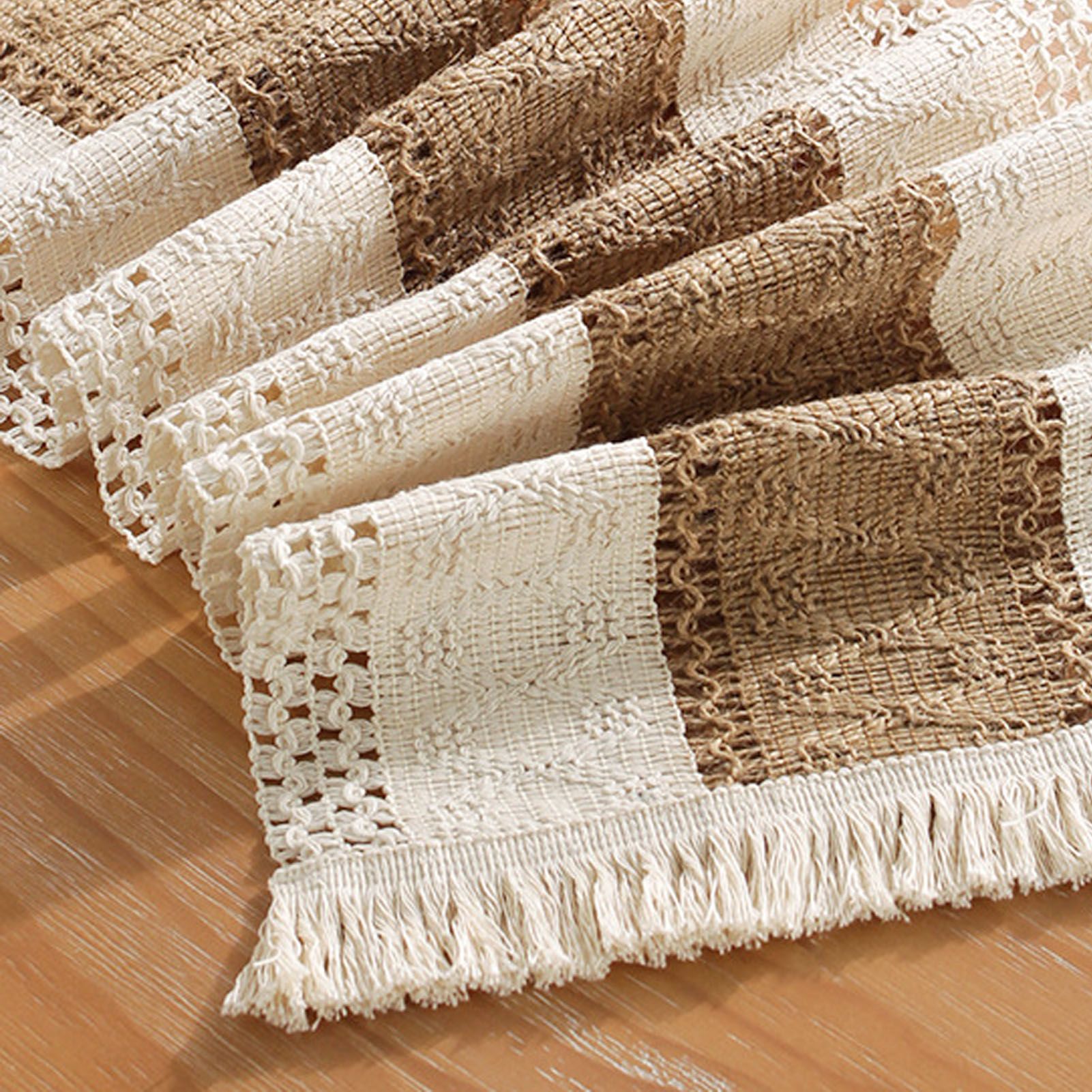Rustic Table Runner Macrame Table Runner Cotton Desk Decoration for Holiday view 7