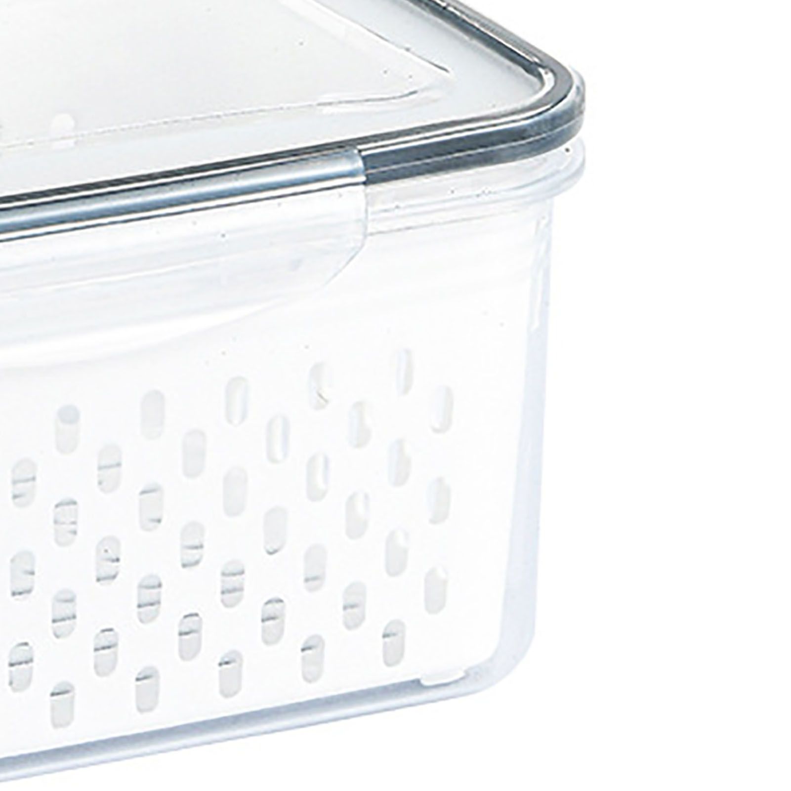Drain Storage Basket Box Transparent Fruit Vegetable Storage Container for view 7