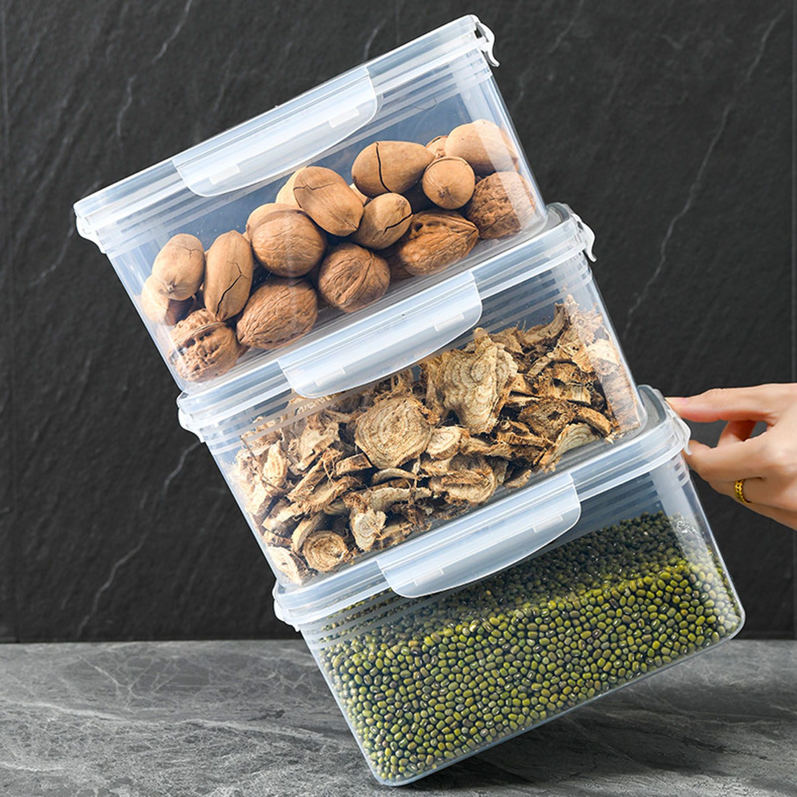 Drain Storage Basket Box Transparent Fruit Vegetable Storage Container for view 12