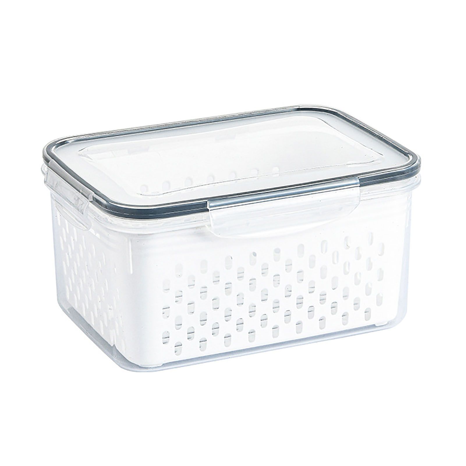 Drain Storage Basket Box Transparent Fruit Vegetable Storage Container for
