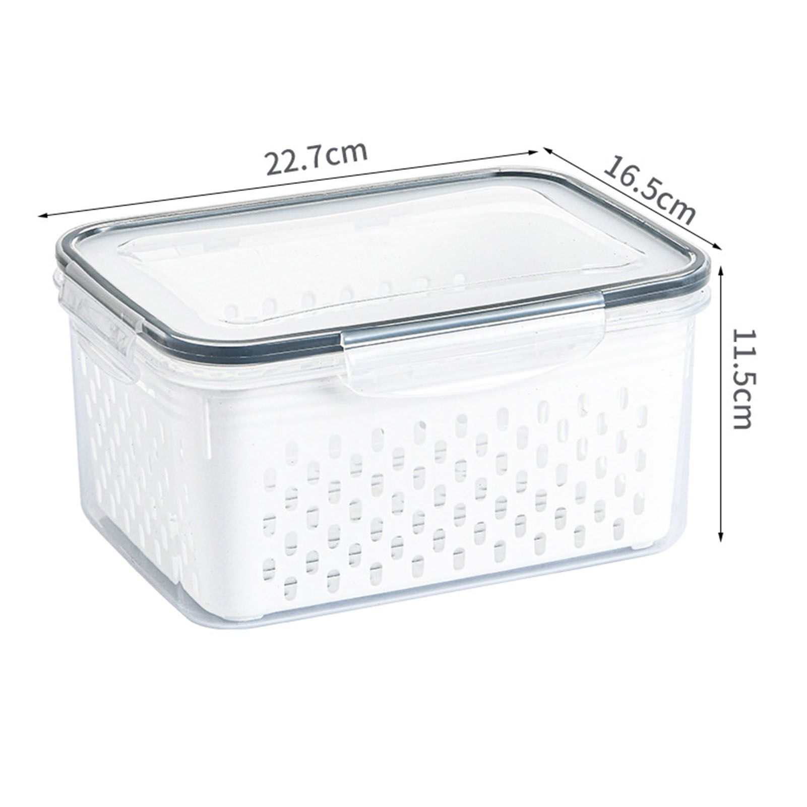 Drain Storage Basket Box Transparent Fruit Vegetable Storage Container for view 10
