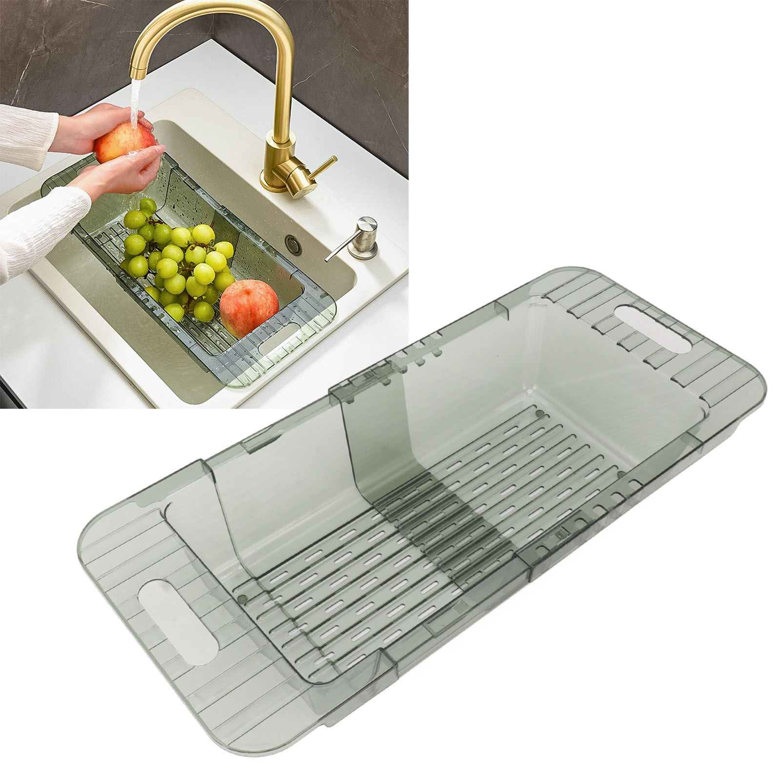 Kitchen Sink Fruit Vegetable Strainer Modern Minimalist PET Kitchen Telescopic view 11