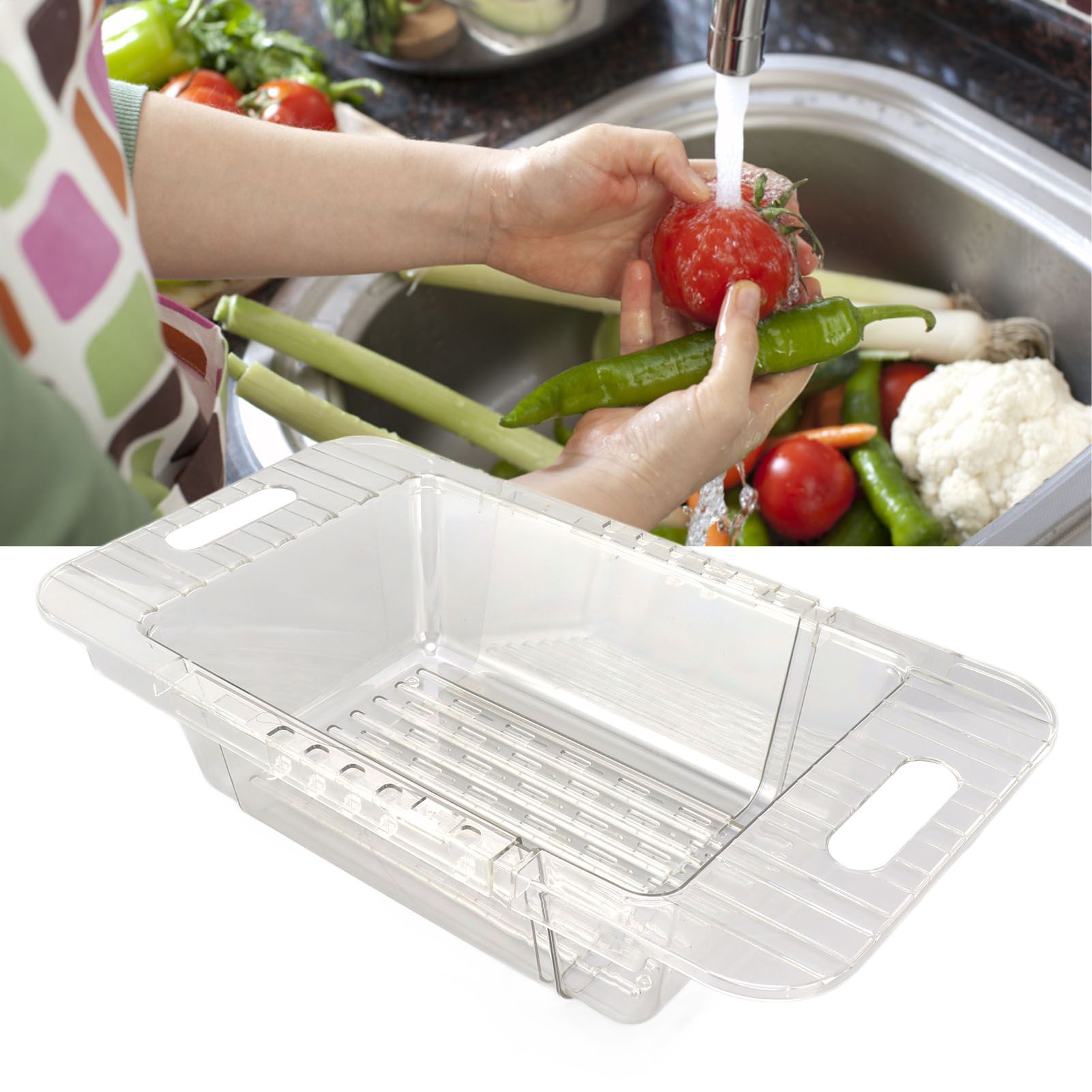 Kitchen Sink Fruit Vegetable Strainer Modern Minimalist PET Kitchen Telescopic view 12