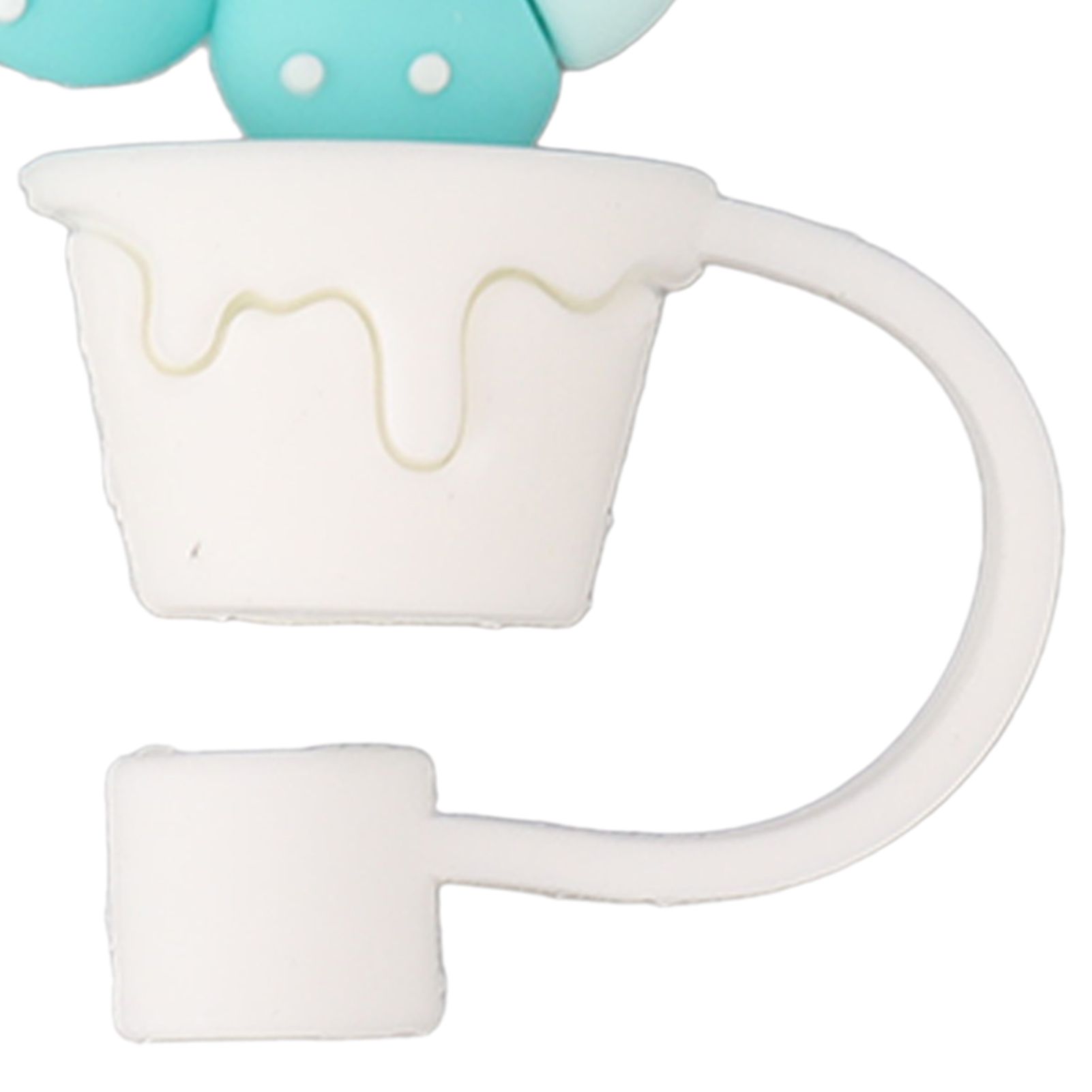 6Pcs Straw Cover Cap Cute Cartoon Reusable Silicone Toppers Drinking Tips Lids view 13