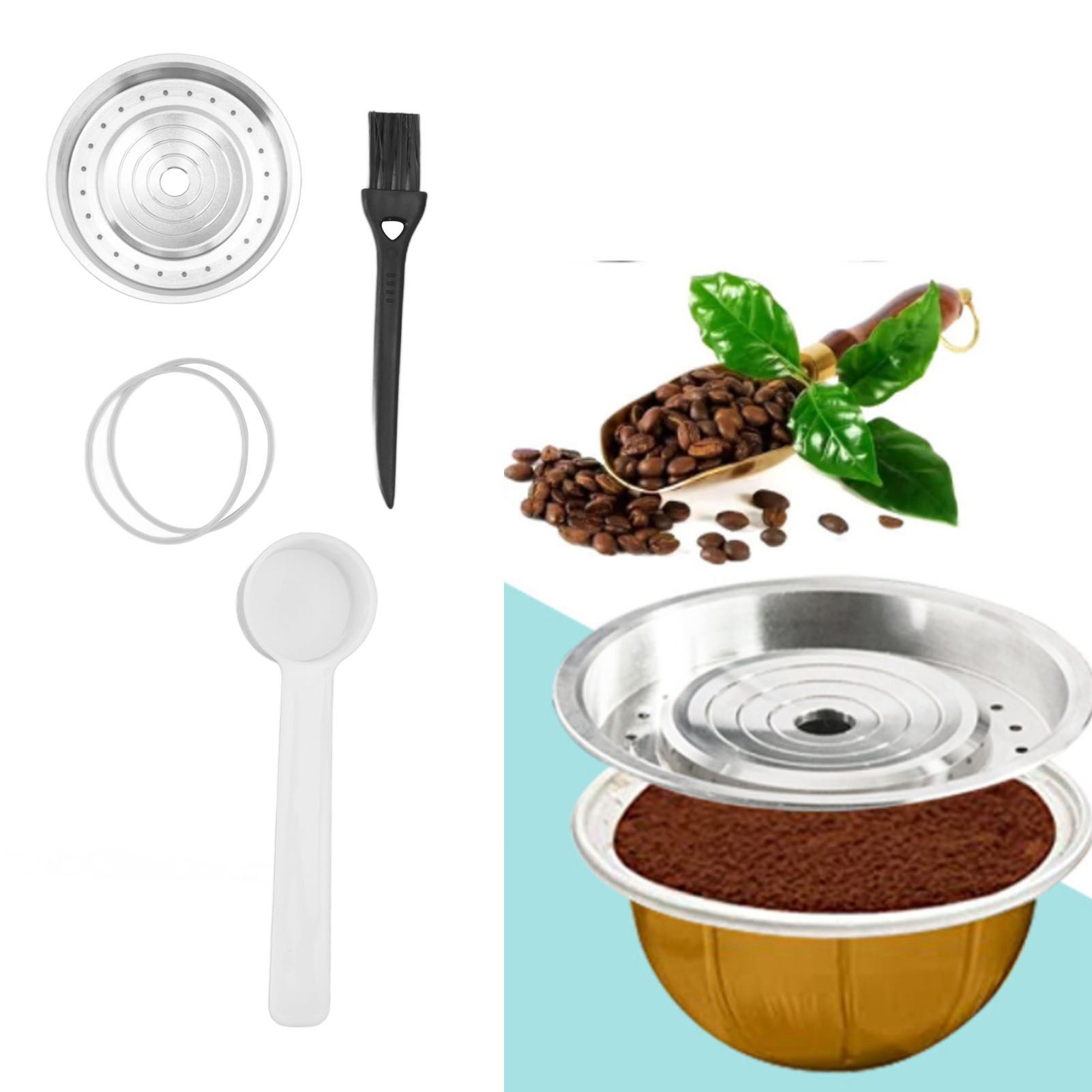 Coffee Capsule Lid 304 Stainless Steel Rust Proof Reusable Refillable Coffee view 12