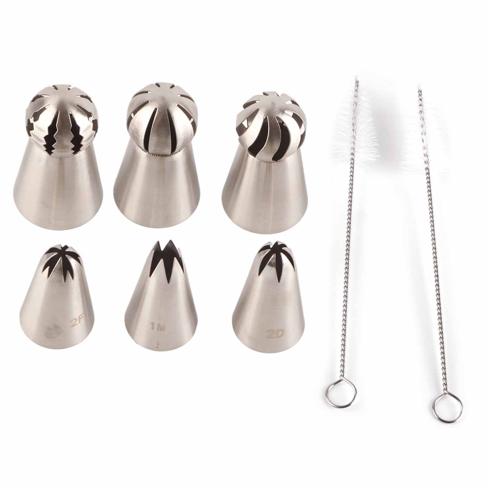 6PCS Baking Tip Stainless Steel Decorating Pastry Piping Nozzle Set for Cake