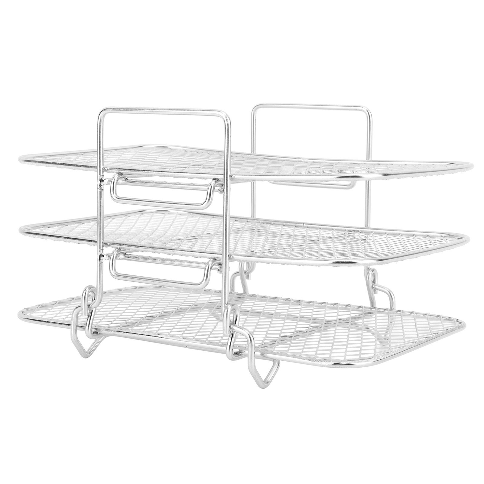 3 Layer Fryer Rack Stainless Steel Stackable Grill Rack 3 Tier Baking Rack for view 3