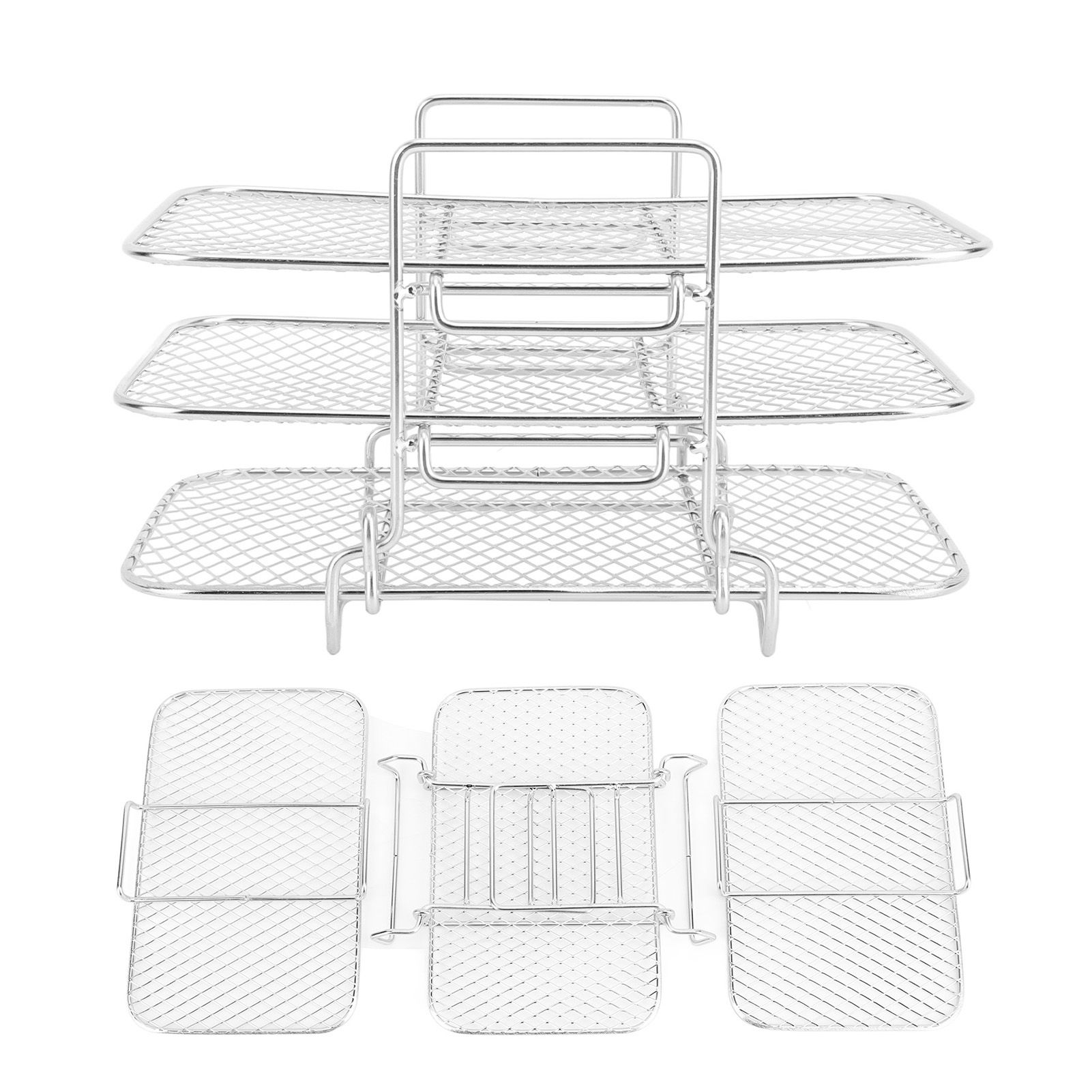 3 Layer Fryer Rack Stainless Steel Stackable Grill Rack 3 Tier Baking Rack for view 10