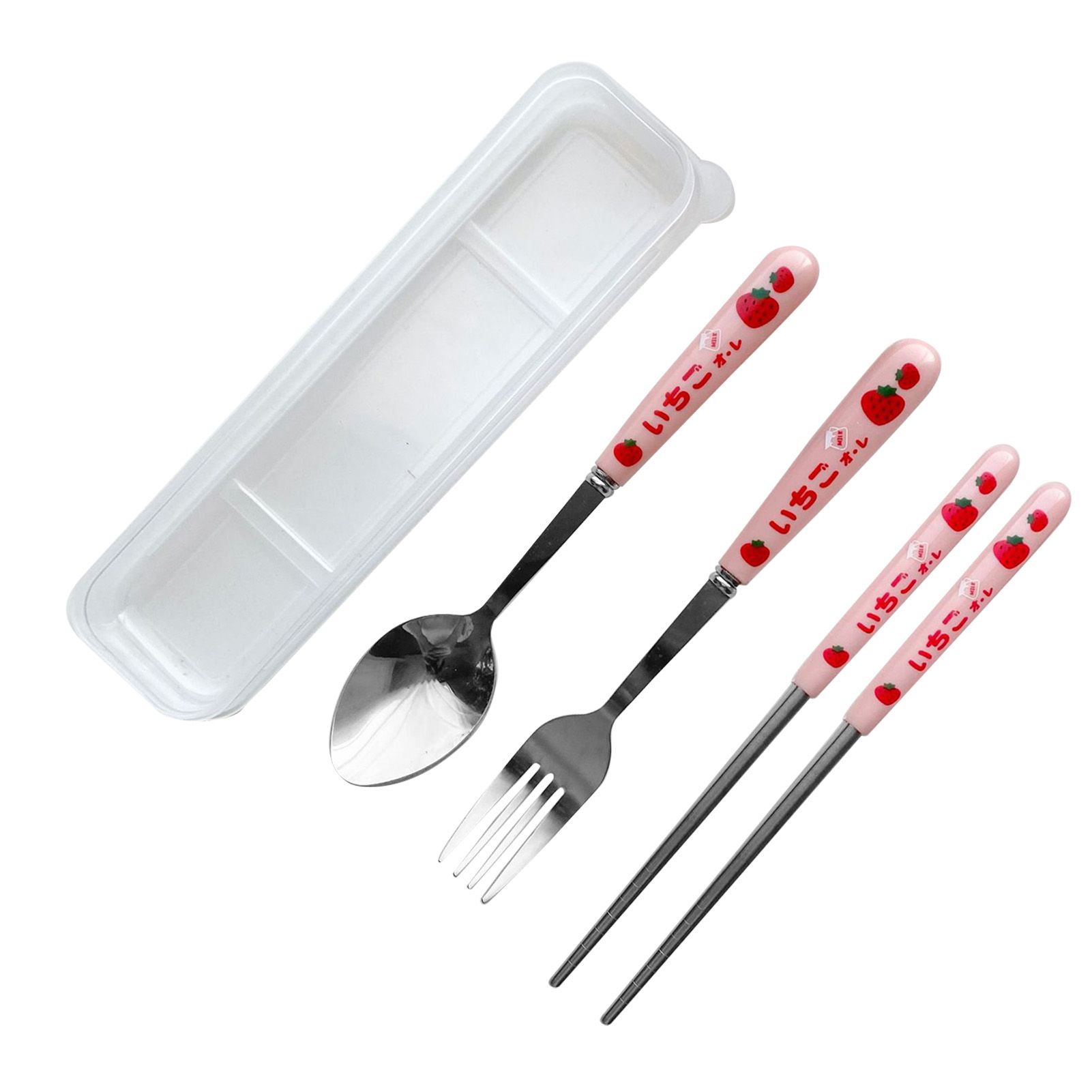 3 Piece Tableware Utensils Set Spoon Forks Chopsticks Rounded Stainless Steel