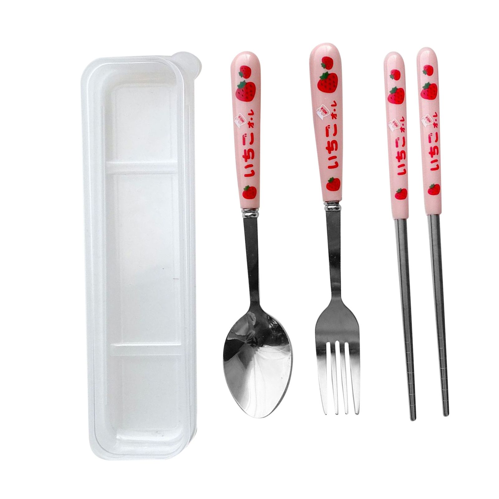 3 Piece Tableware Utensils Set Spoon Forks Chopsticks Rounded Stainless Steel view 2