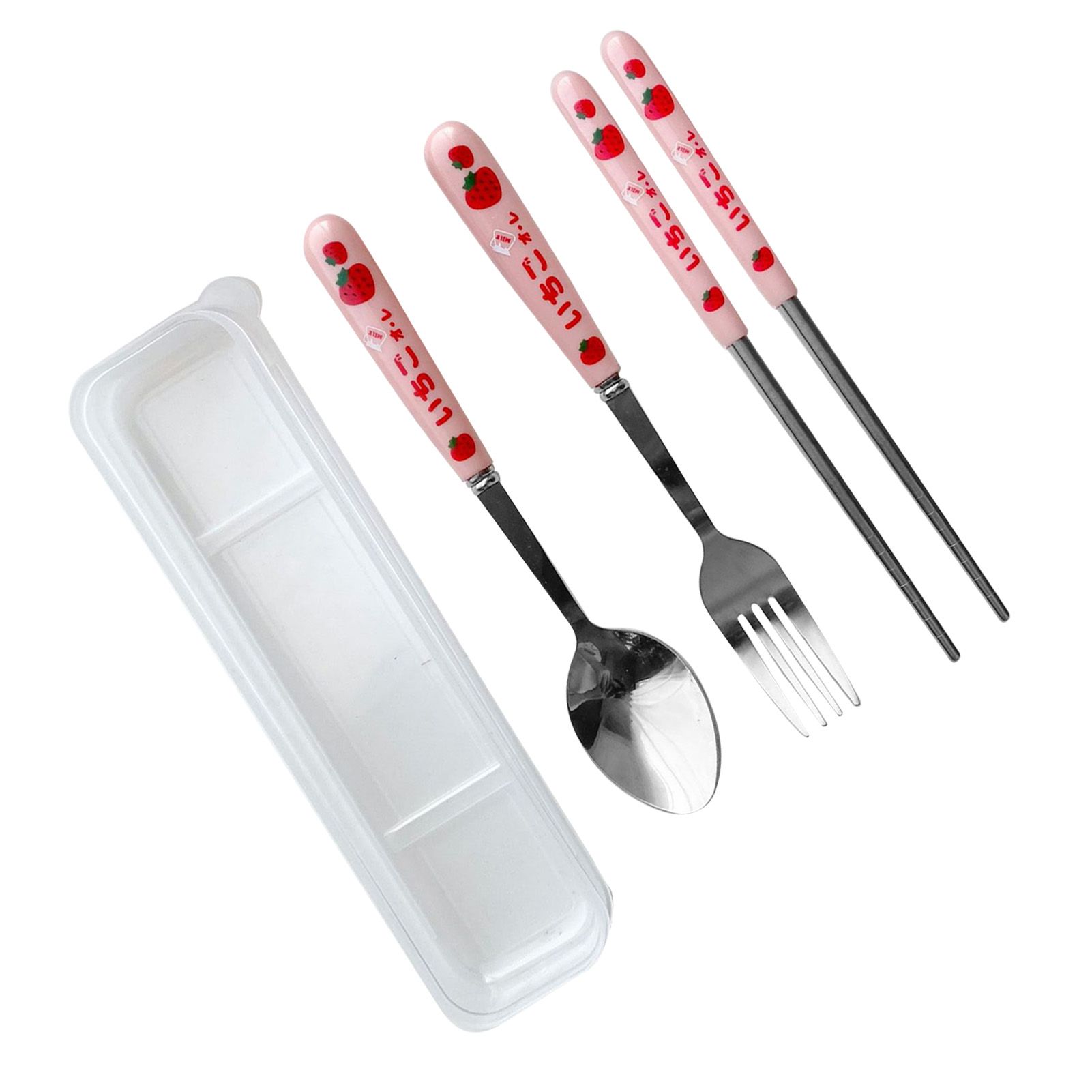 3 Piece Tableware Utensils Set Spoon Forks Chopsticks Rounded Stainless Steel view 3