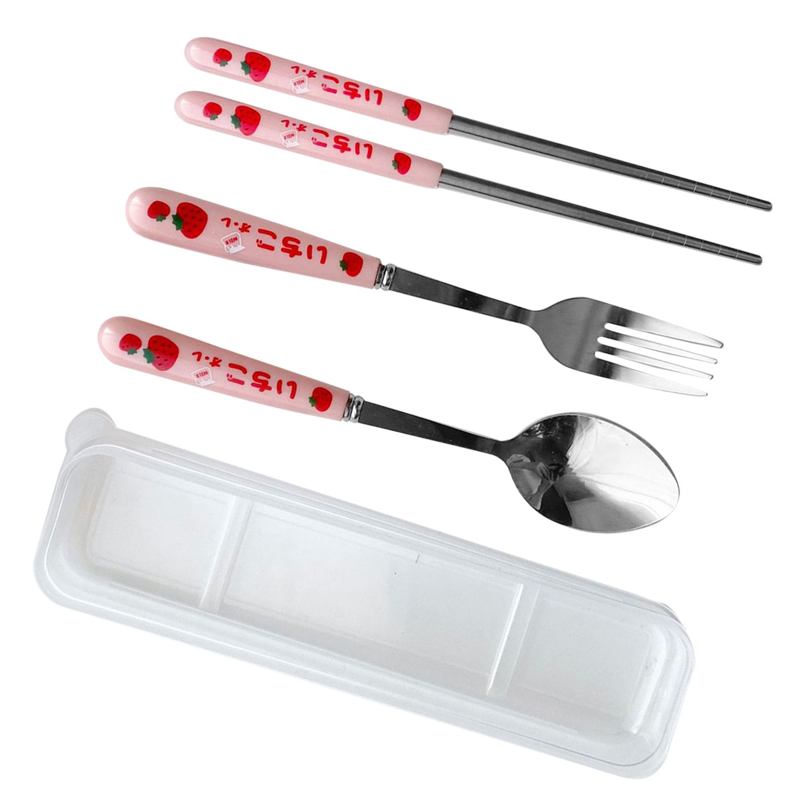 3 Piece Tableware Utensils Set Spoon Forks Chopsticks Rounded Stainless Steel view 4