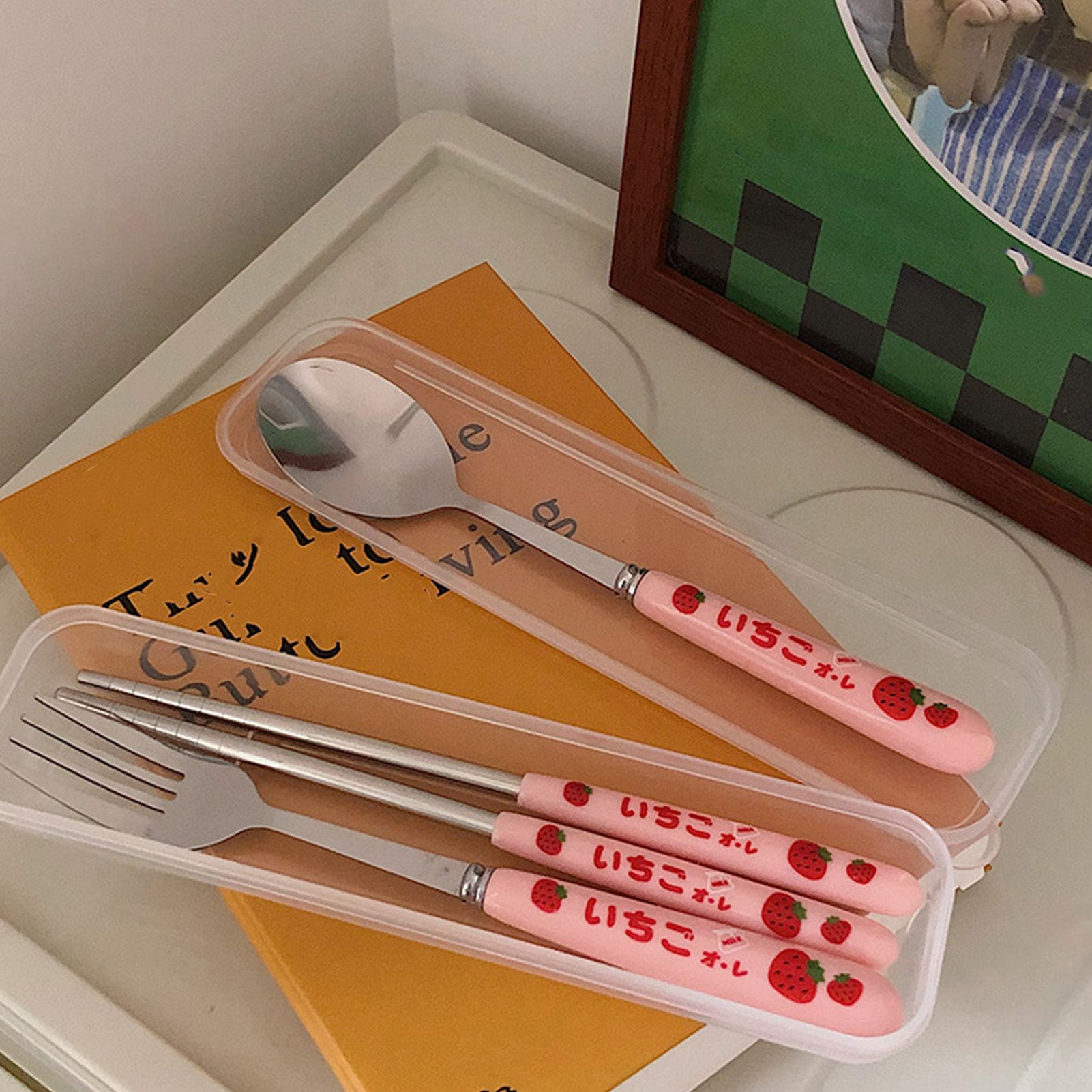3 Piece Tableware Utensils Set Spoon Forks Chopsticks Rounded Stainless Steel view 6
