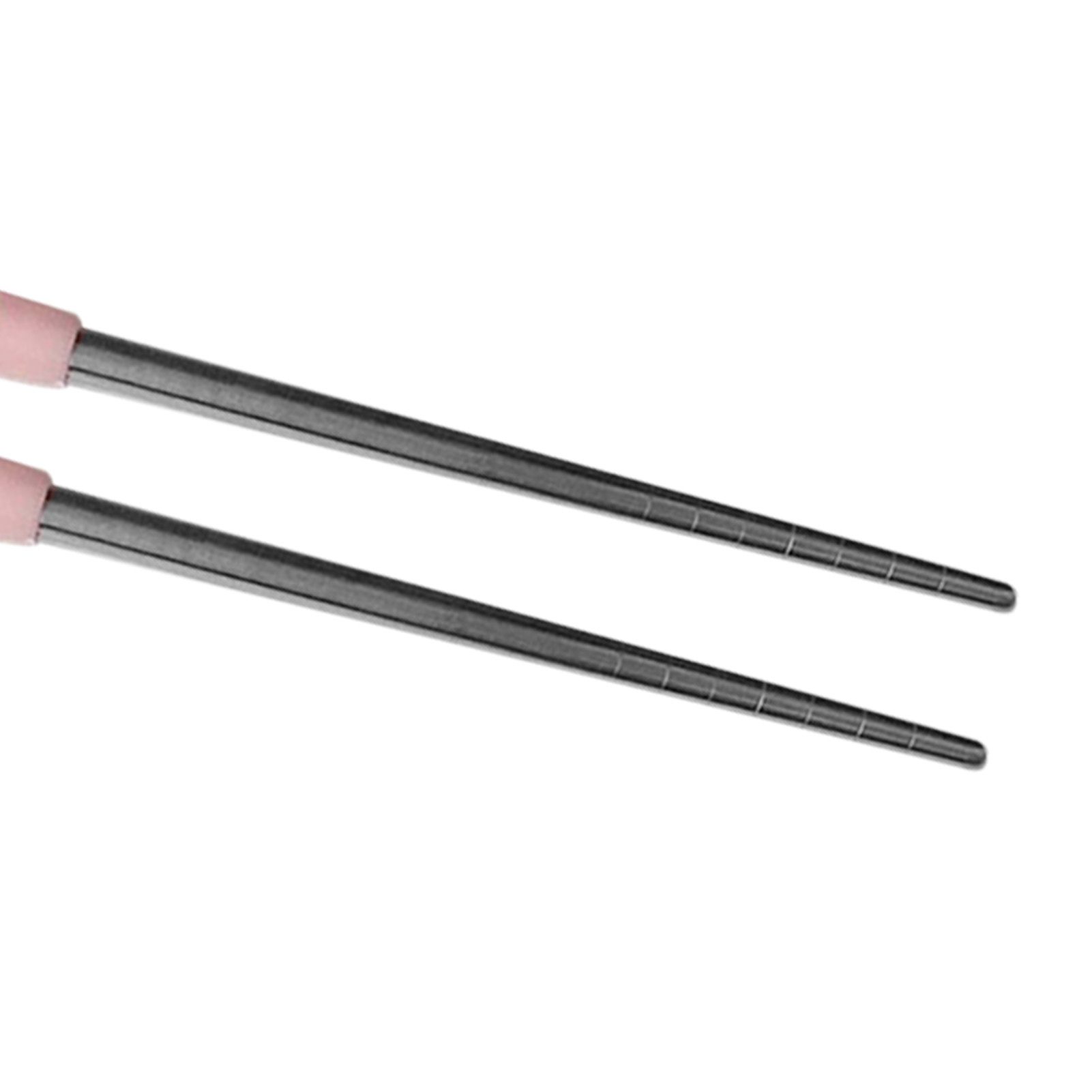 3 Piece Tableware Utensils Set Spoon Forks Chopsticks Rounded Stainless Steel view 9