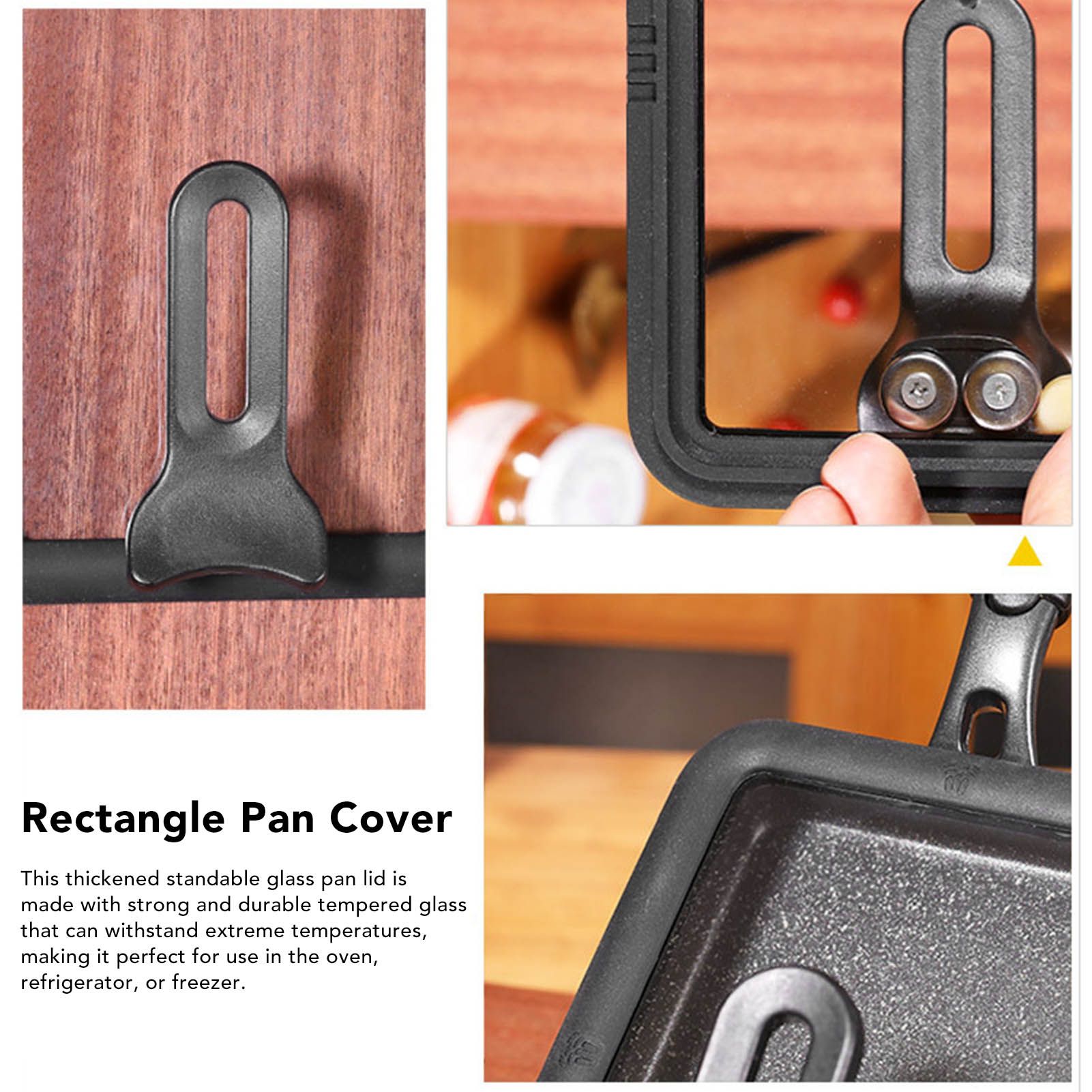 Rectangle Glass Pot Cover Thickened Standable Visible Silicone Rectangle Pan view 12