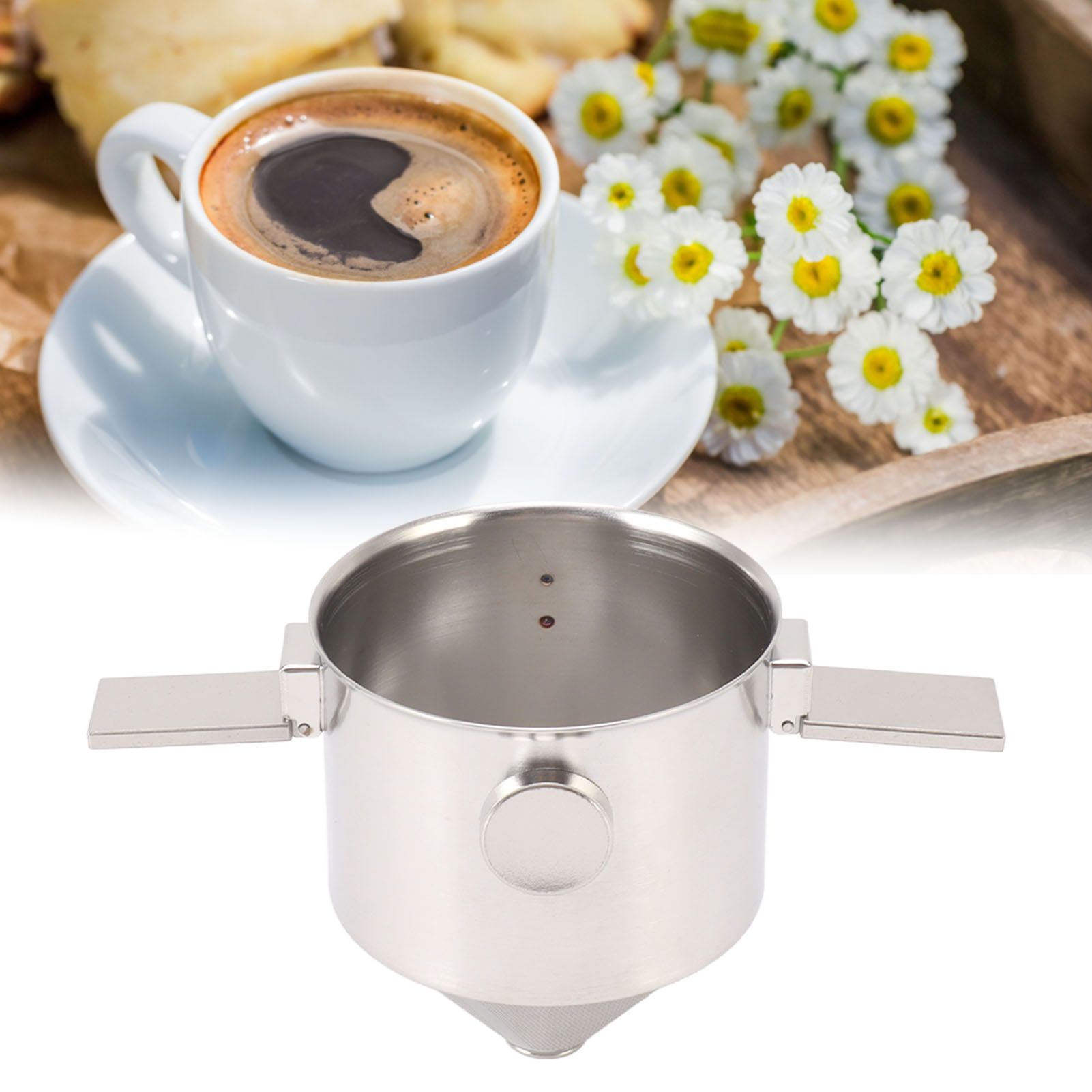 Portable Pour Over Coffee Filter Collapsible Reusable Stainless Steel Slow view 11