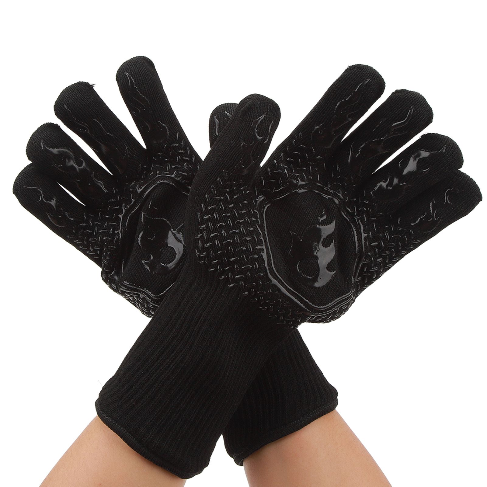 BBQ Gloves Fireproof 800℃ Heat Resistant Double Sided Silicone Large Grill view 10