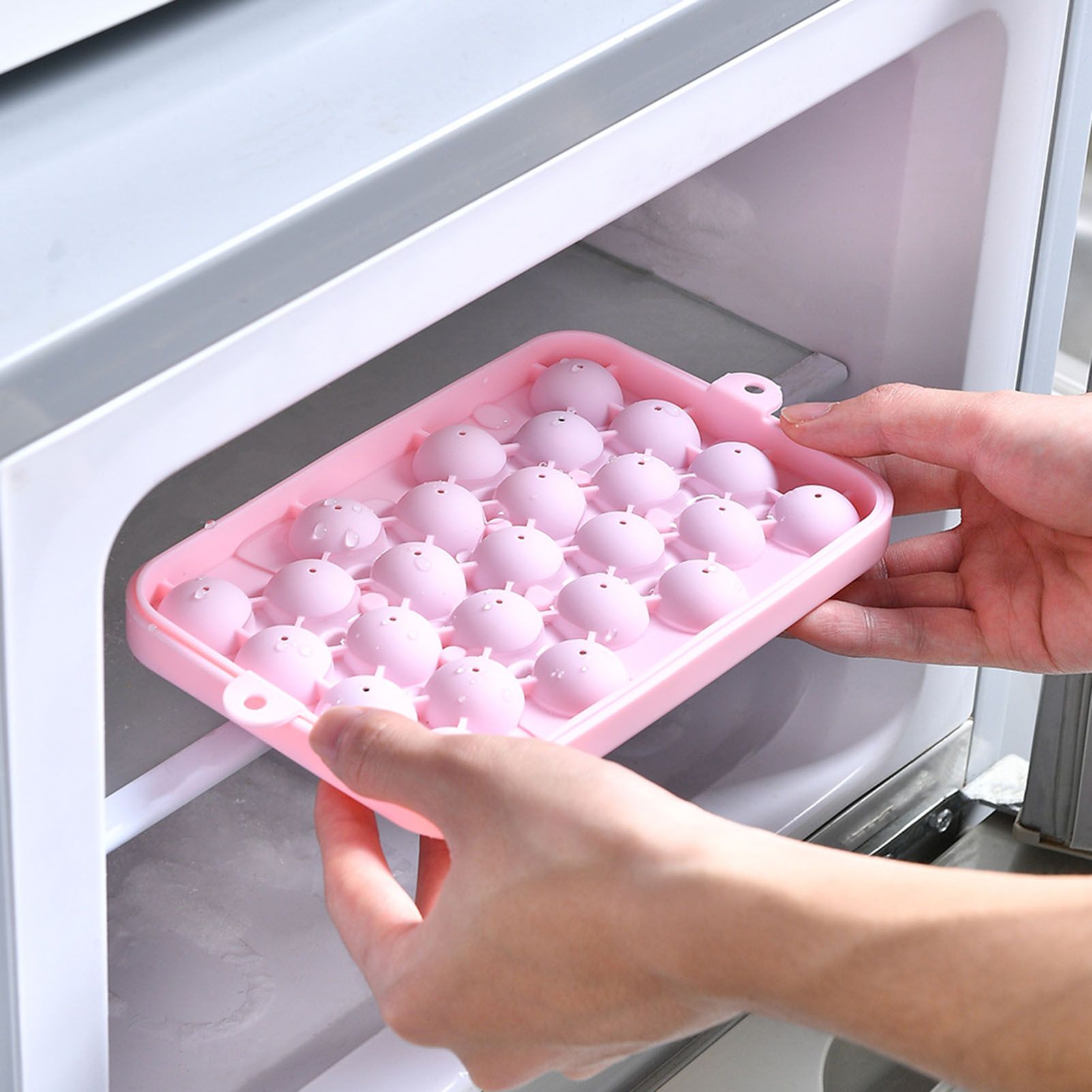 25 Grid Ice Cube Tray Easy Release Silicone Ice Ball Maker Mold Mini Round Ice view 12