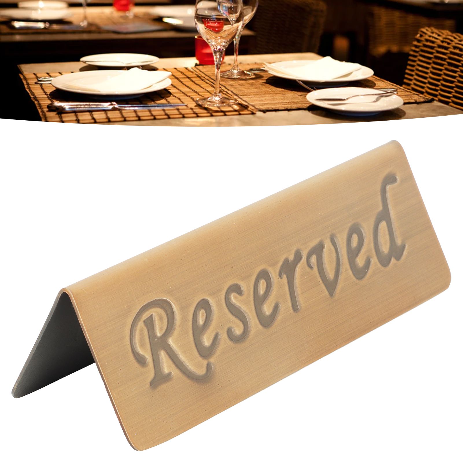 Reservation Sign Antique Bronze Stainless Steel English Reserved Seat Sign view 11