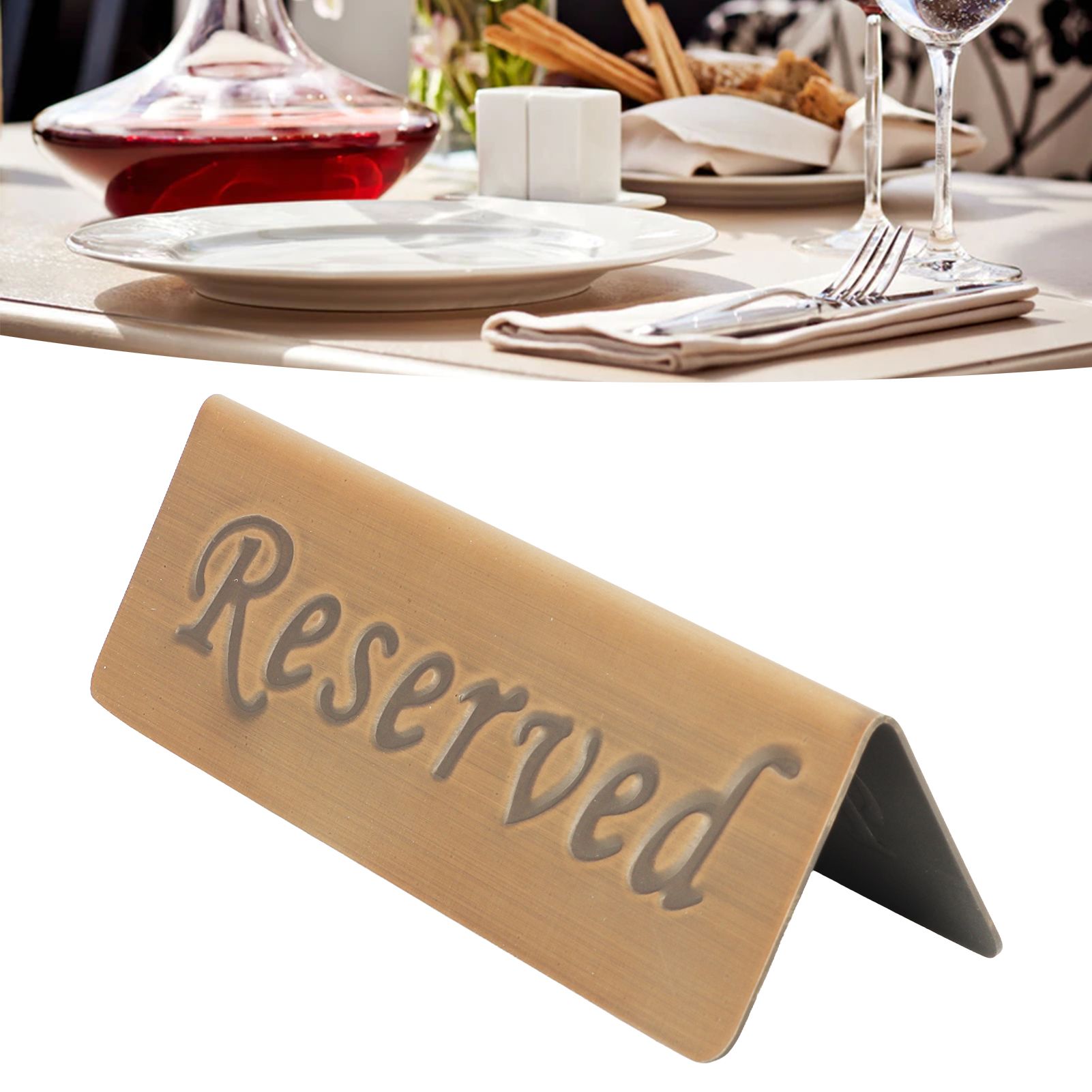Reservation Sign Antique Bronze Stainless Steel English Reserved Seat Sign view 12