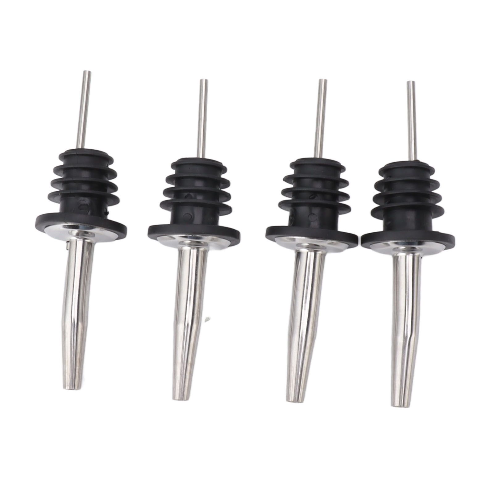 24pcs Stainless Steel Bottle Pourers with Black Plastic Cover Conical Design view 5
